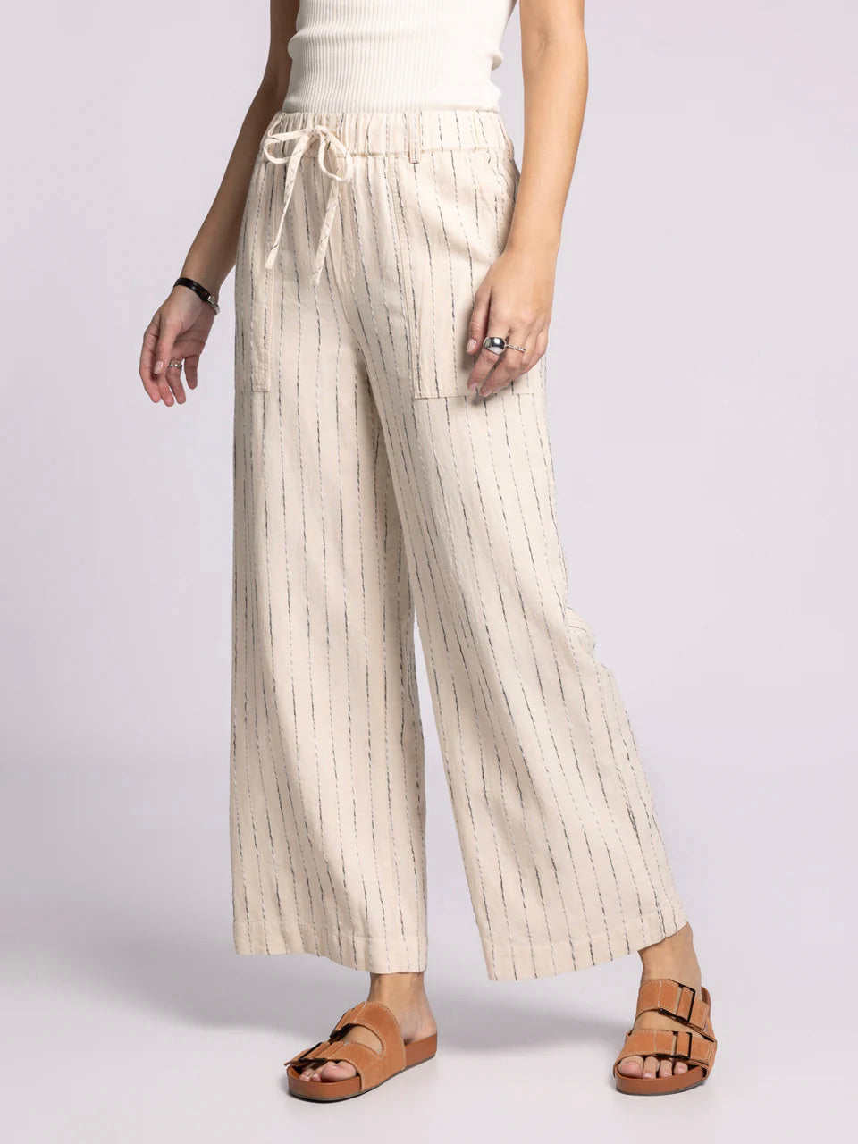 Cream Stripe Pants