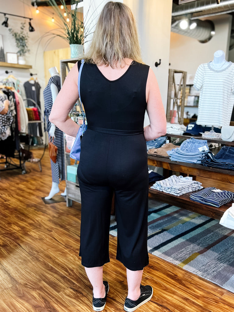 Black Ruffle Jumpsuit