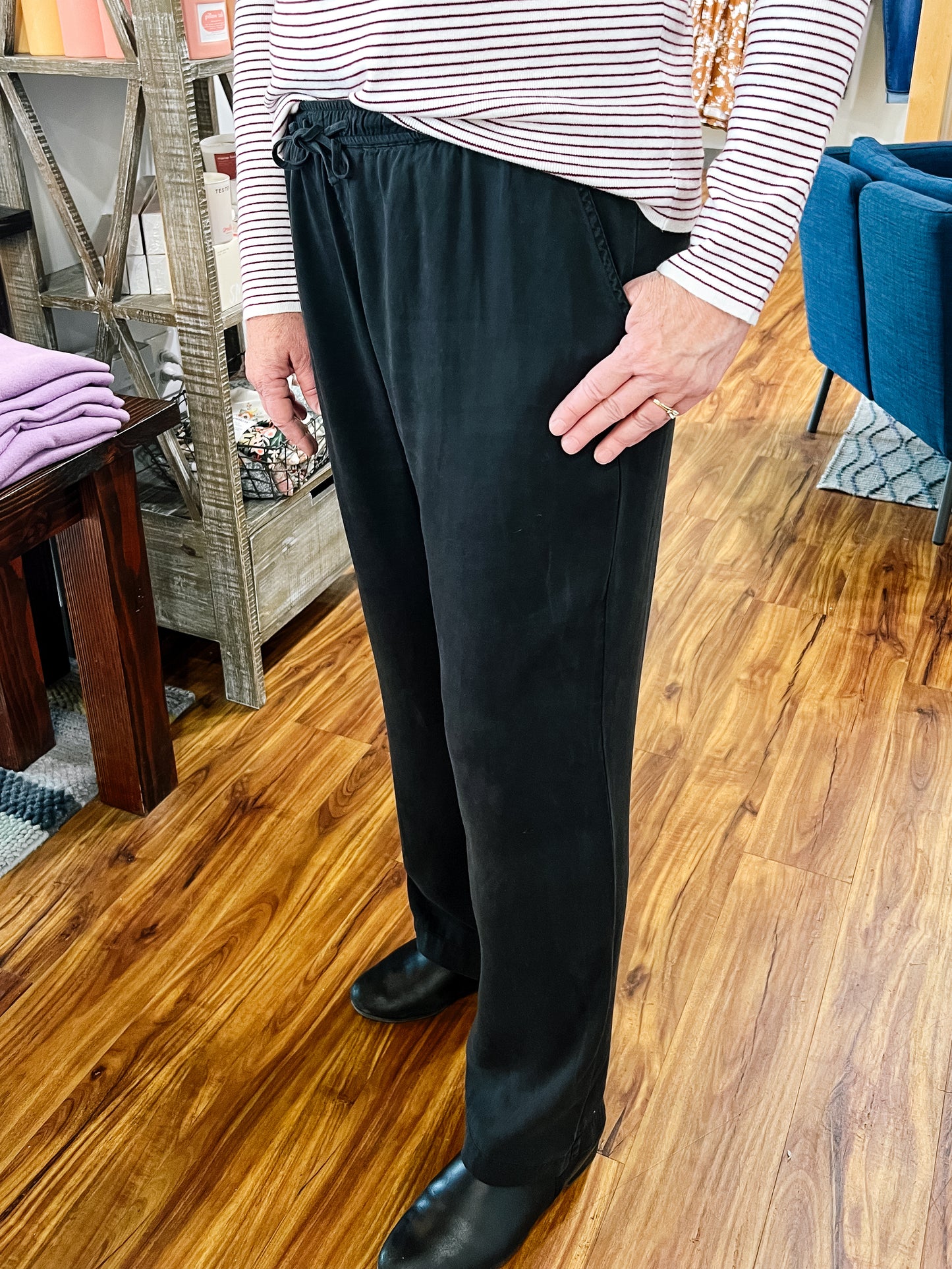 Black Drawstring Waist Pant
