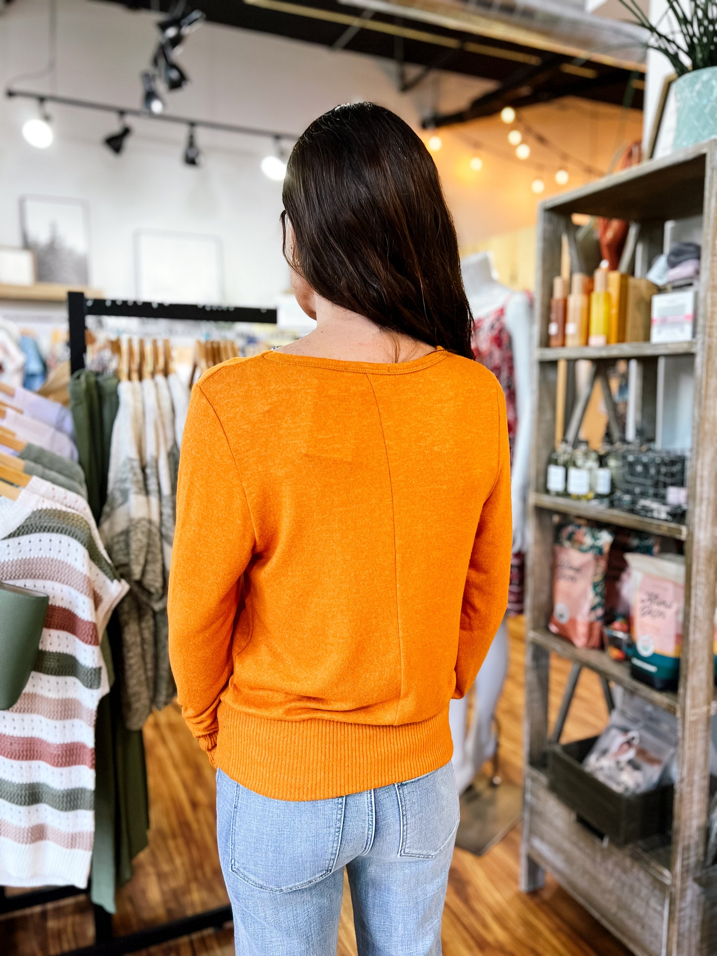 Orange Long Sleeve Sweater