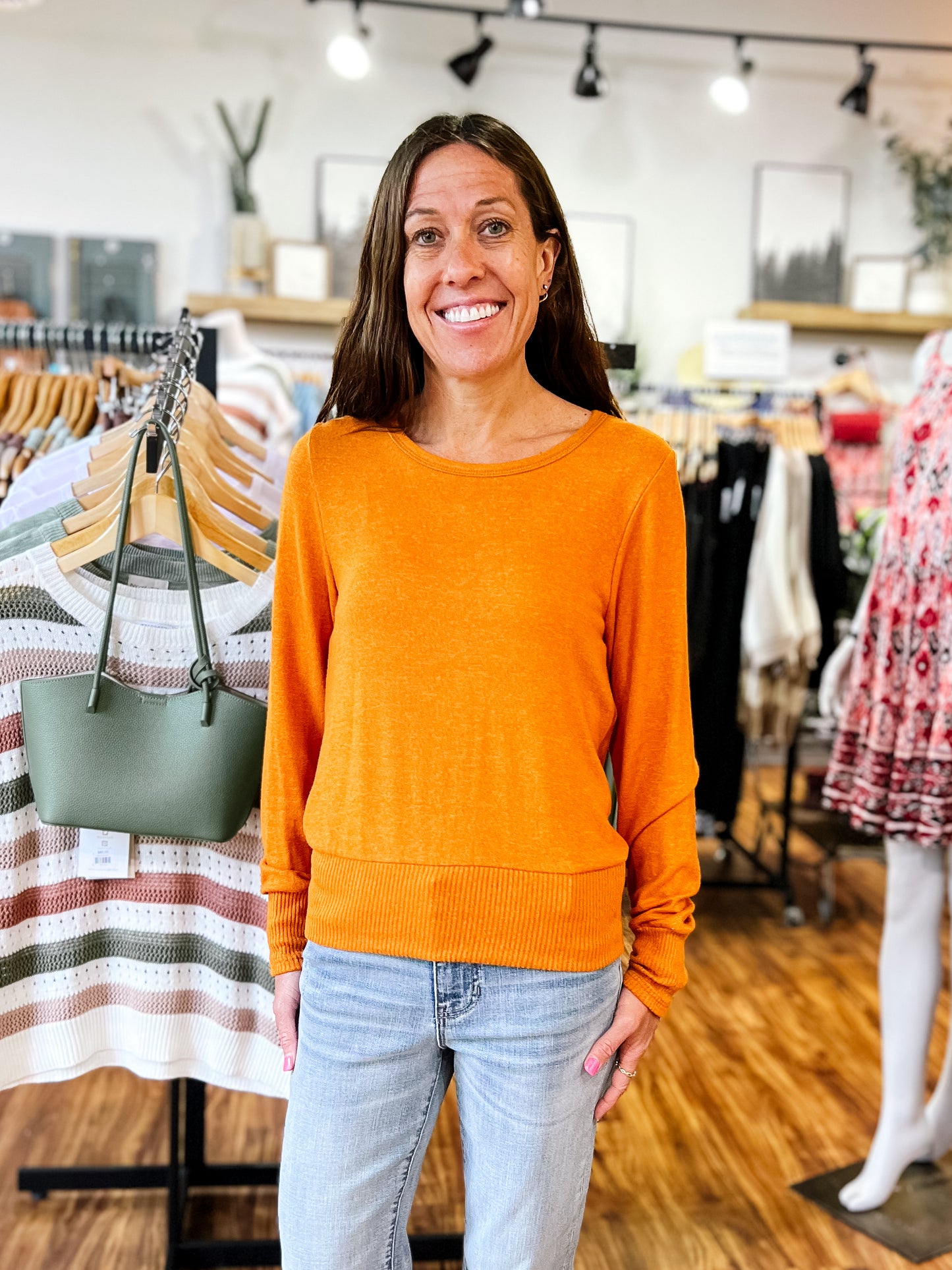Orange Long Sleeve Sweater