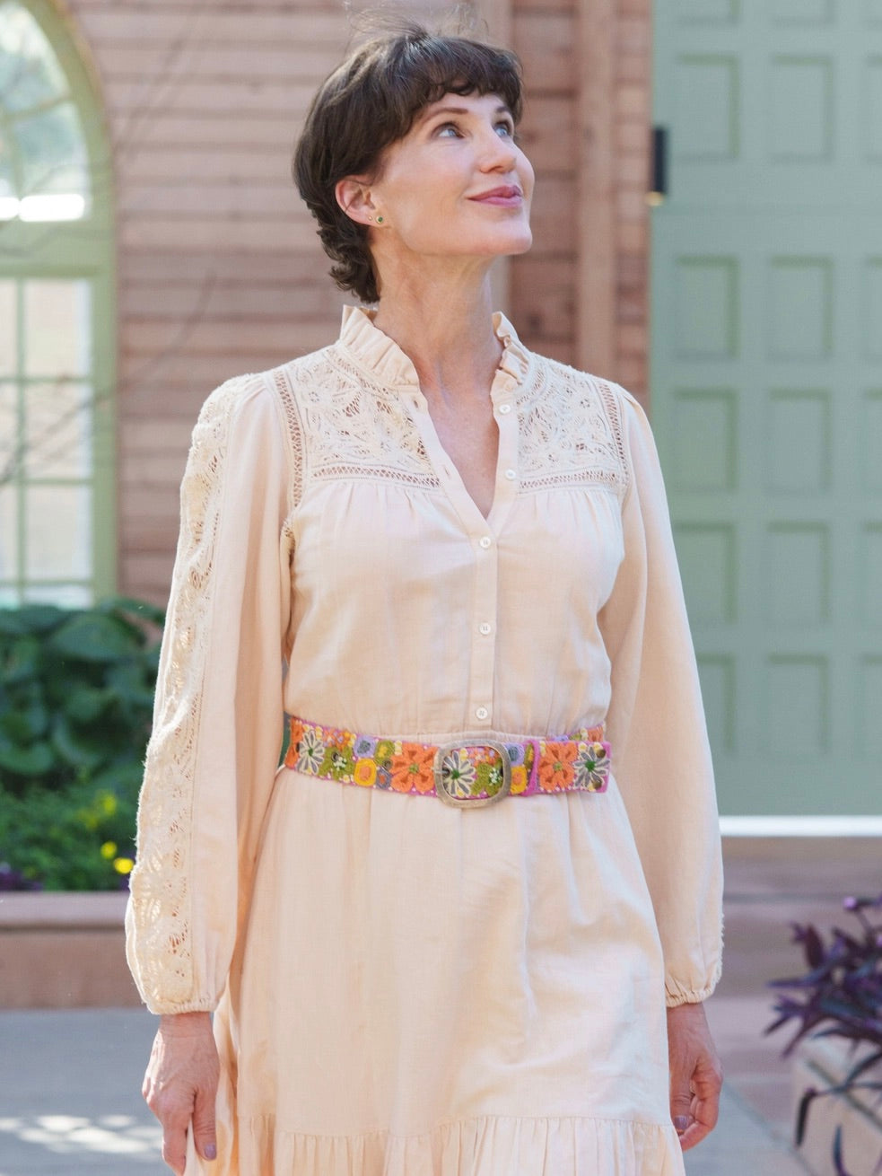 Pink Wildflower Wool Belt