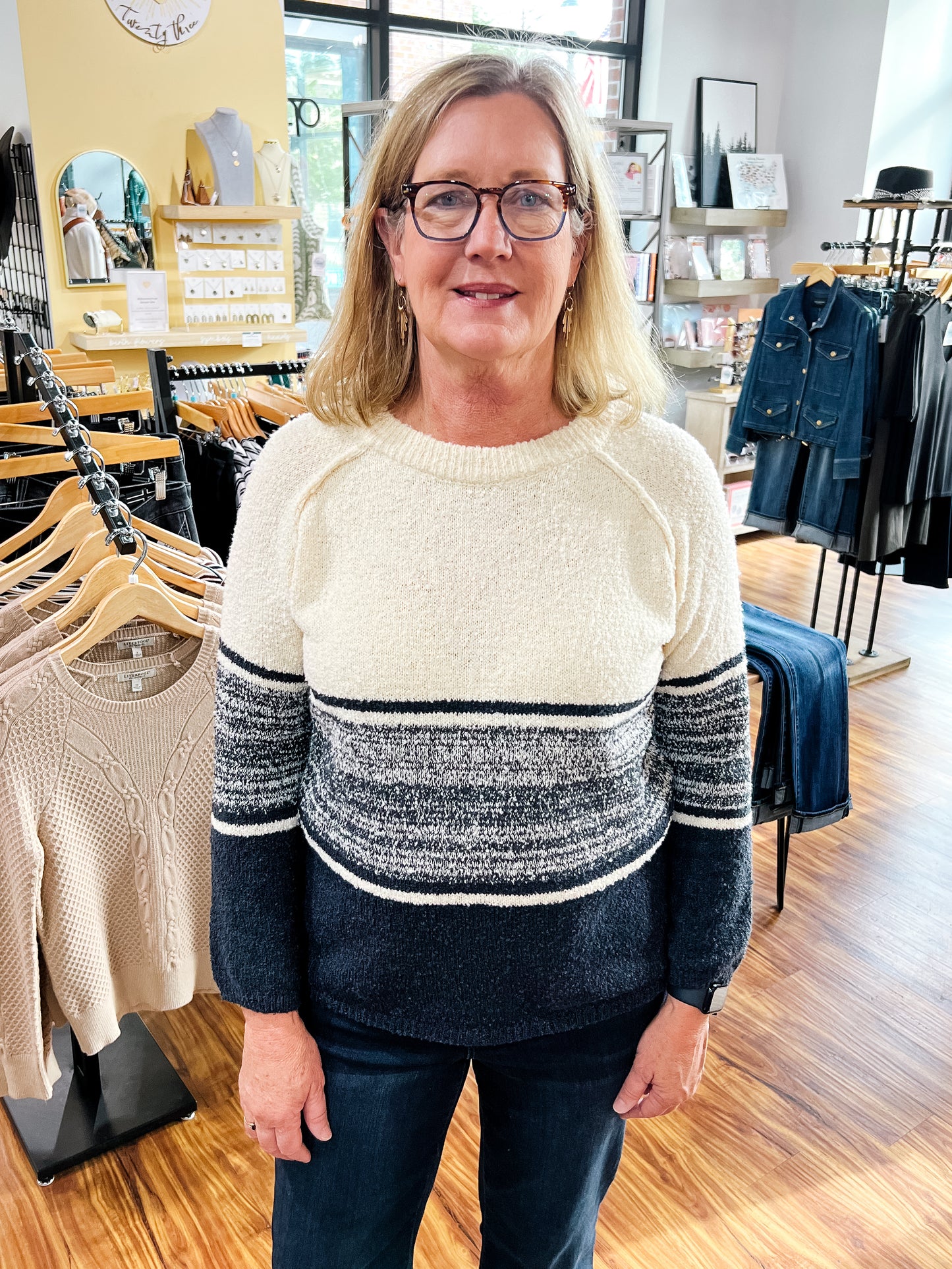 Cream & Indigo Sweater