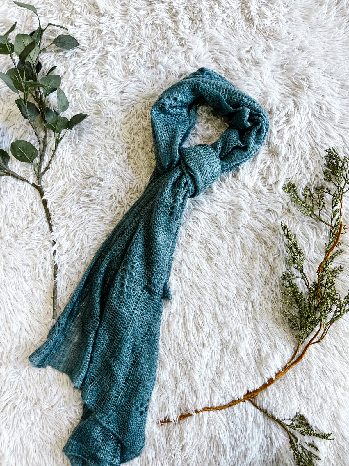 Mohair Hand Knit Scarf