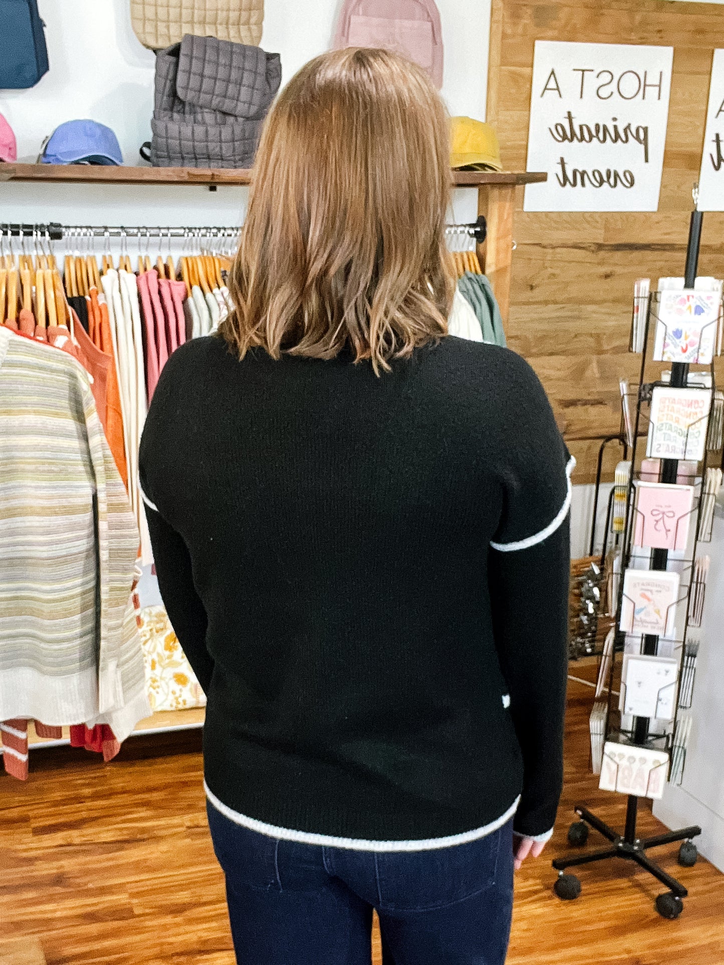 Black Tulip Hem Sweater