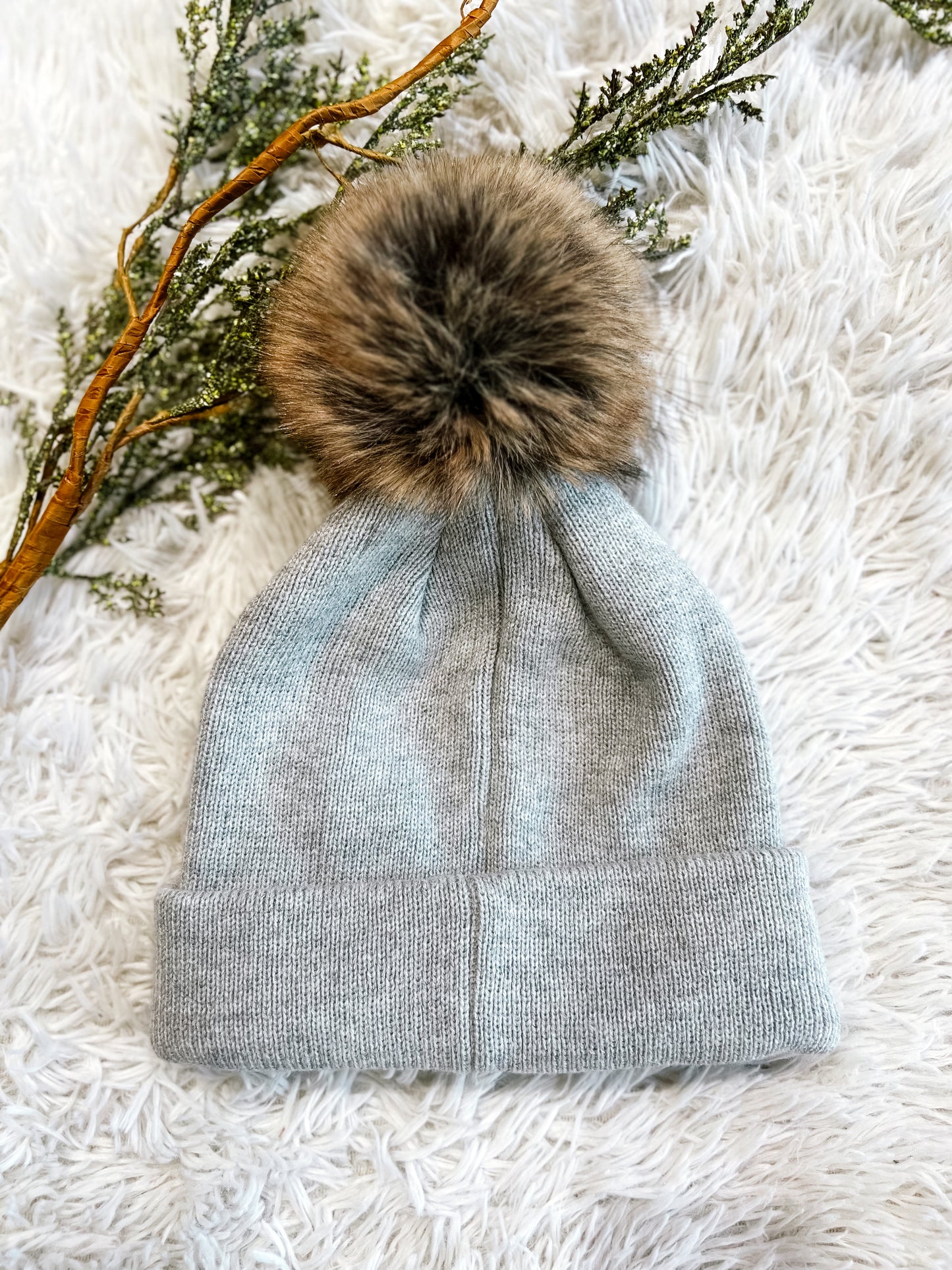 Gray & Black Game Day Pom Beanie