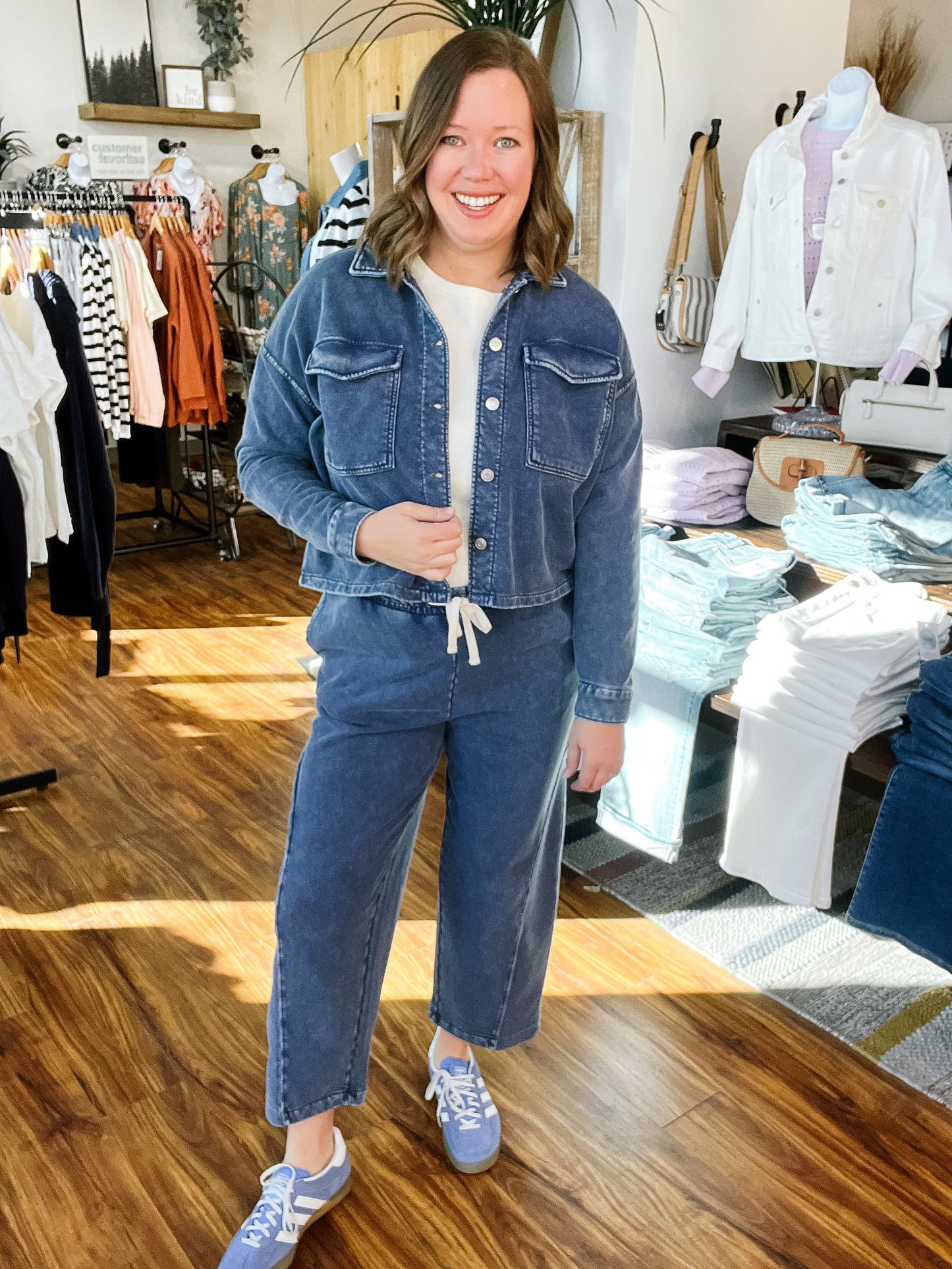 Navy Button Front Jacket