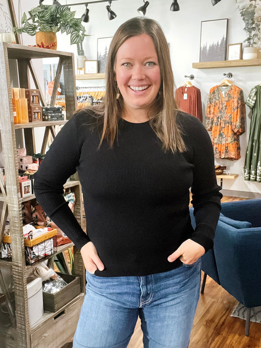 Black Ribbed Sweater