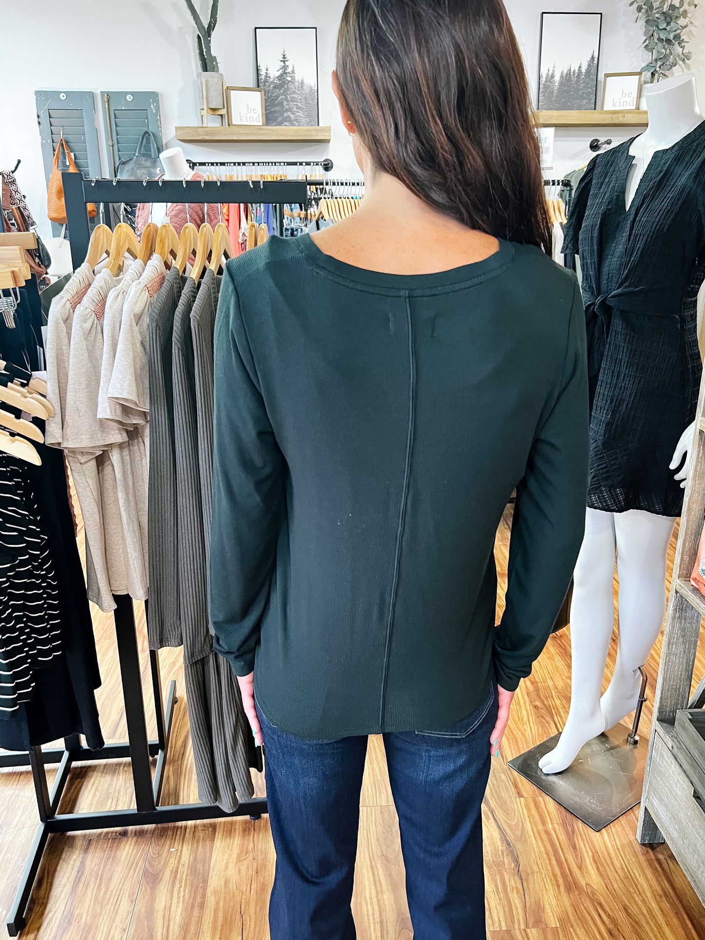 Black Scoop Neck Shirt