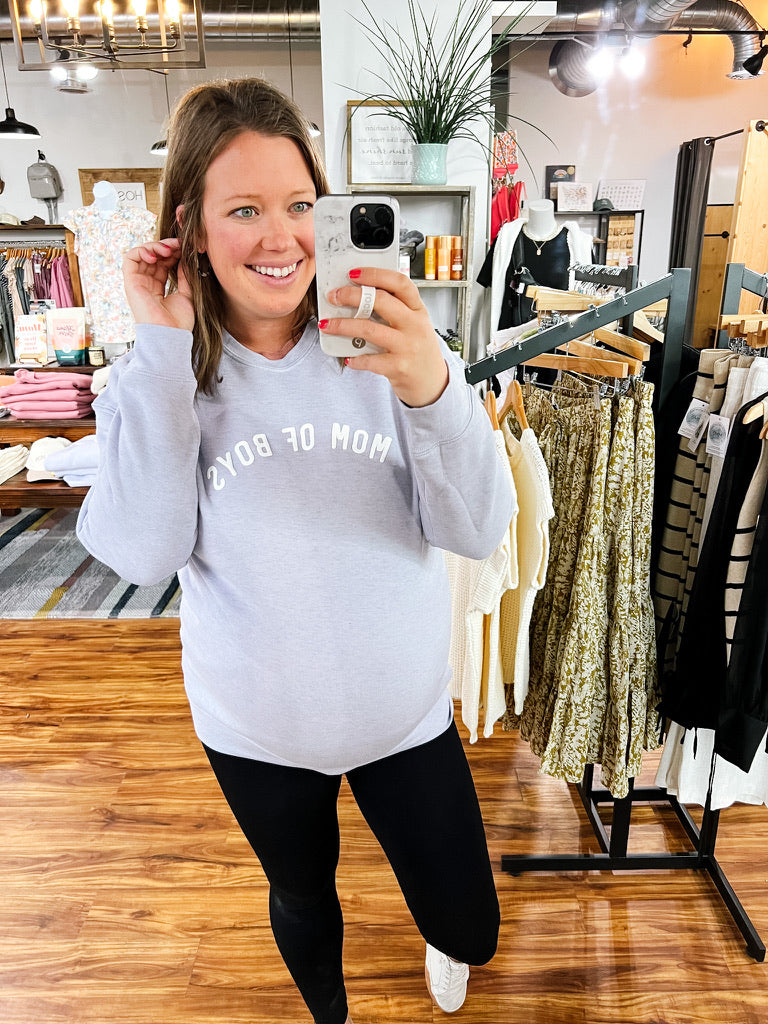 Light Blue Mom of Boys Crewneck Sweatshirt