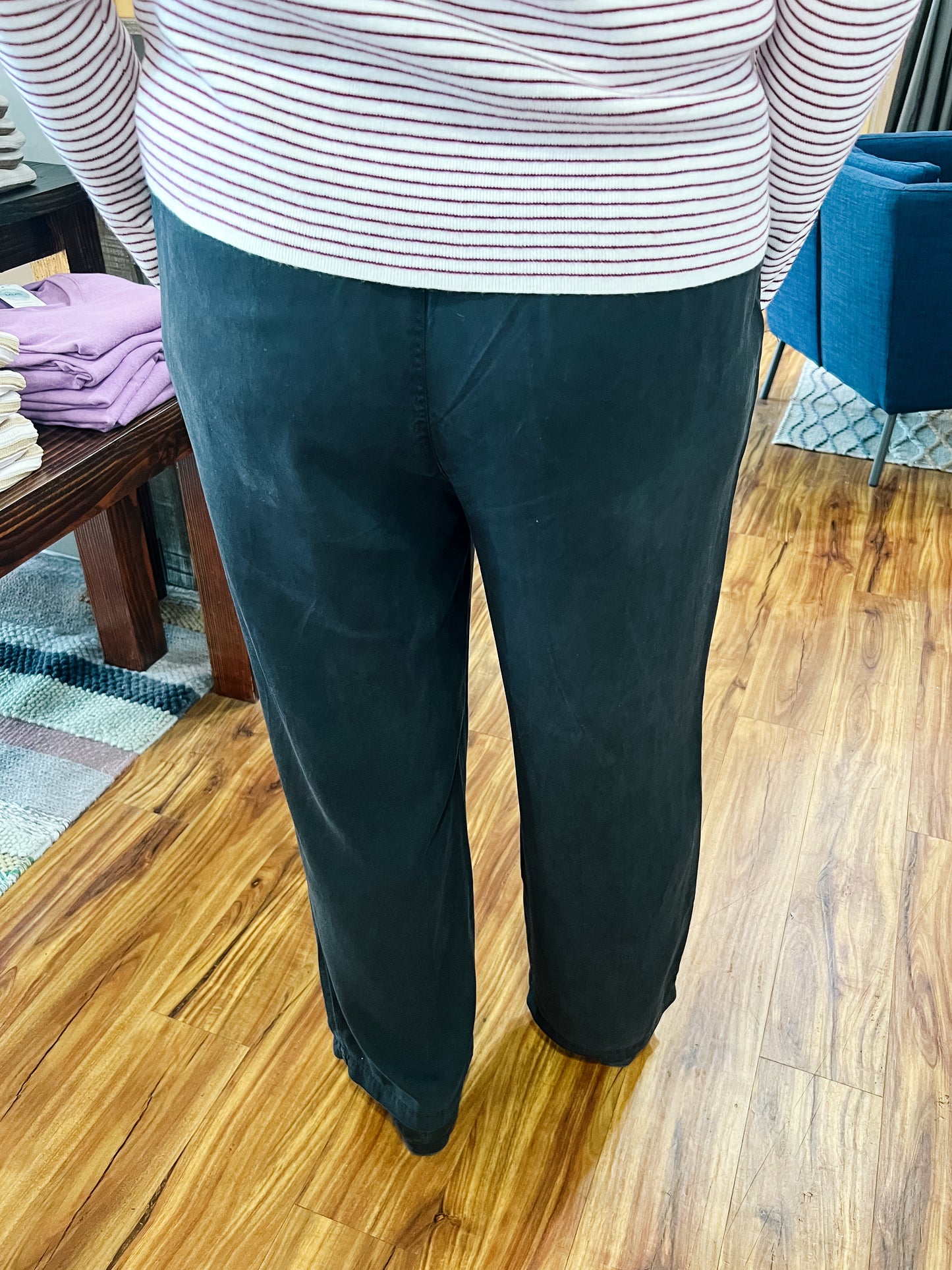 Black Drawstring Waist Pant