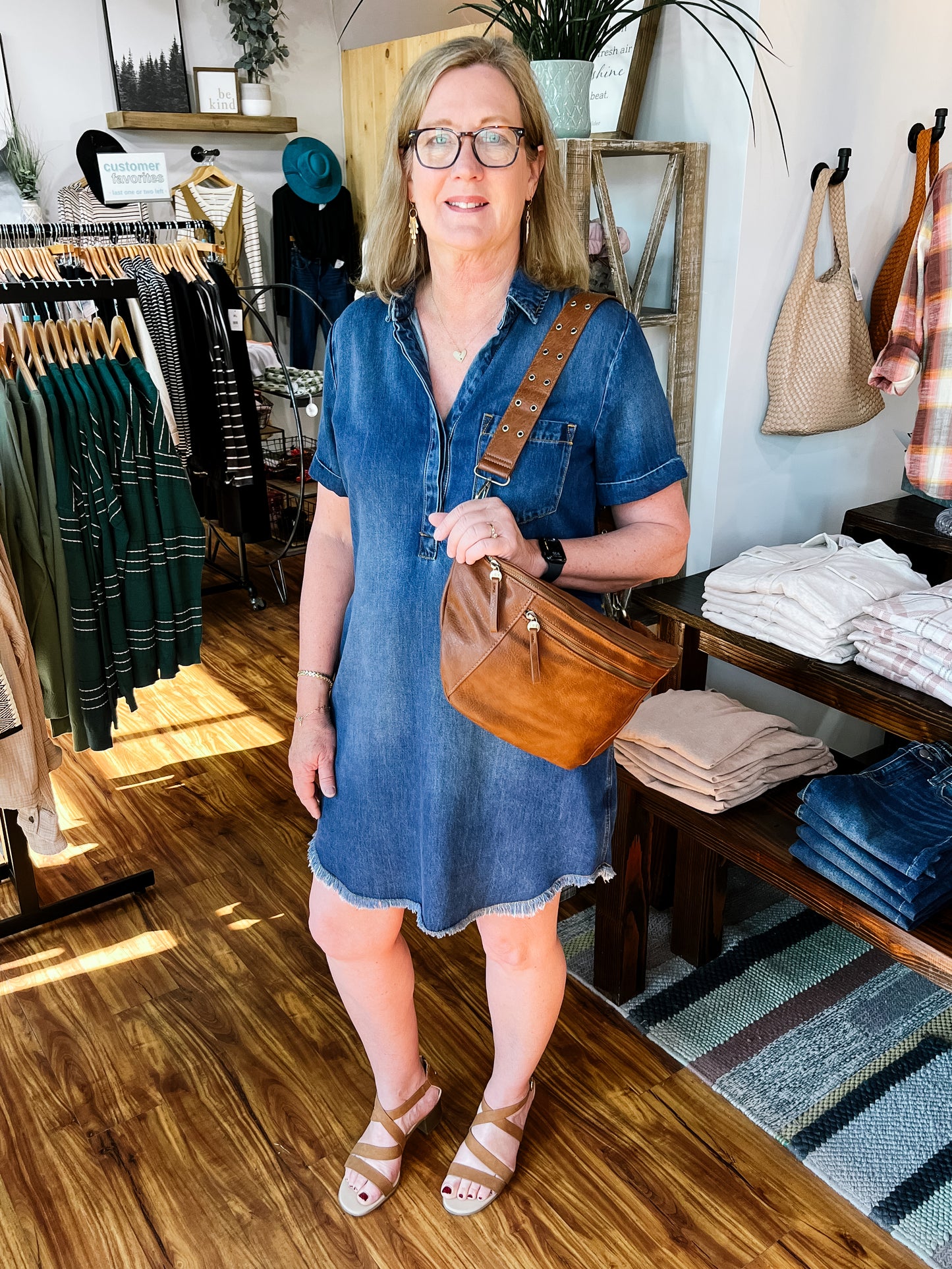 Denim Popover Shirt Dress