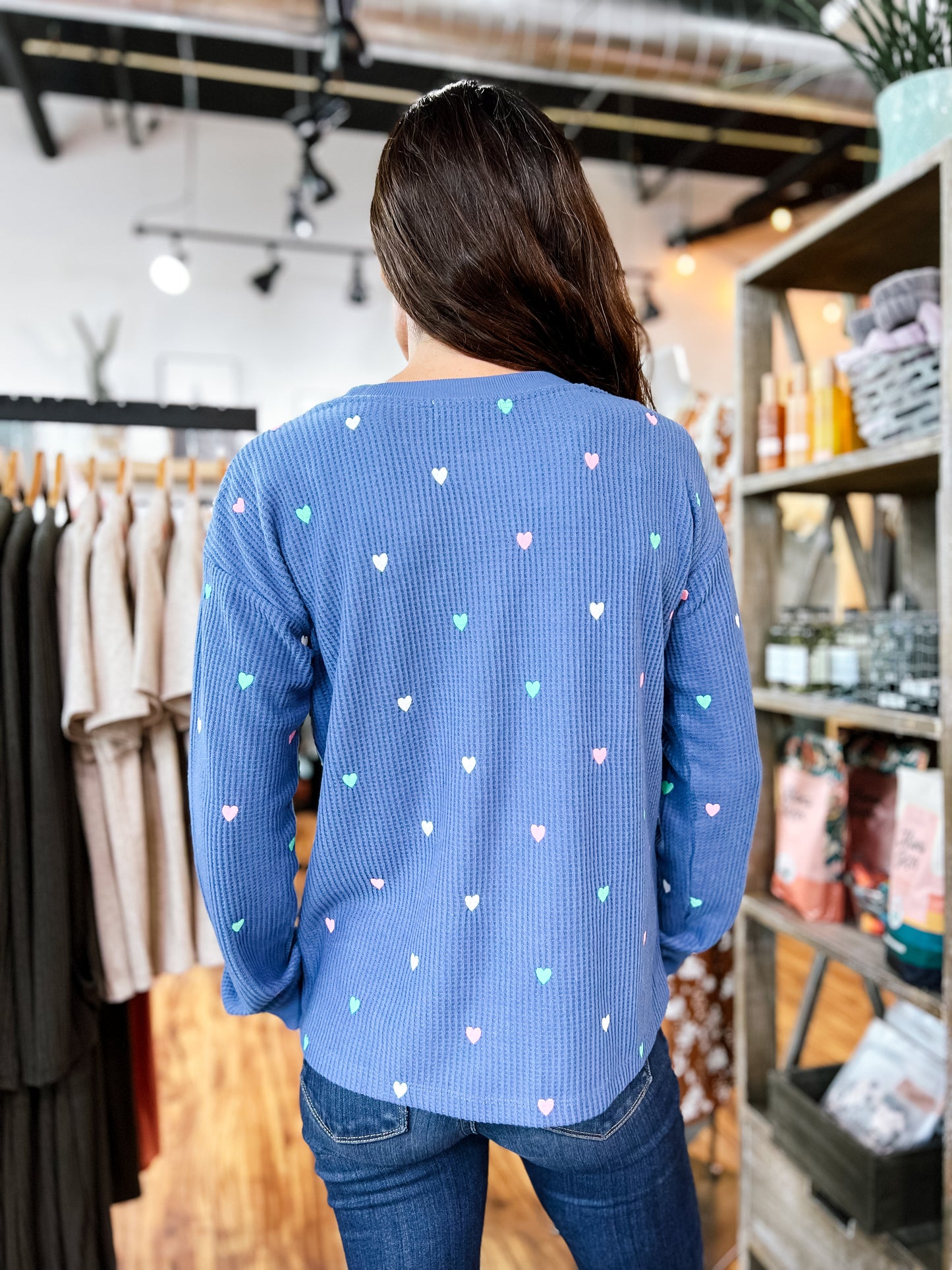 Blue Heart Round Neck Shirt