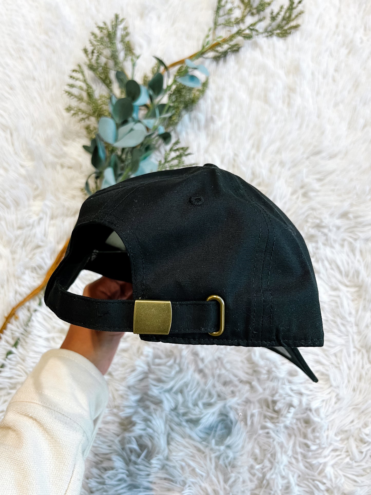 Black W/ White Pine Tree Hat