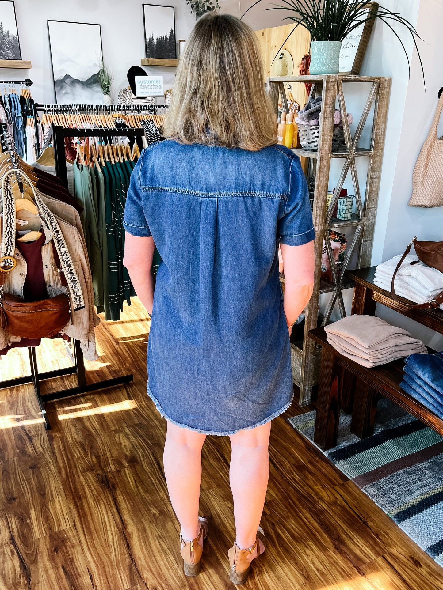 Denim Popover Shirt Dress