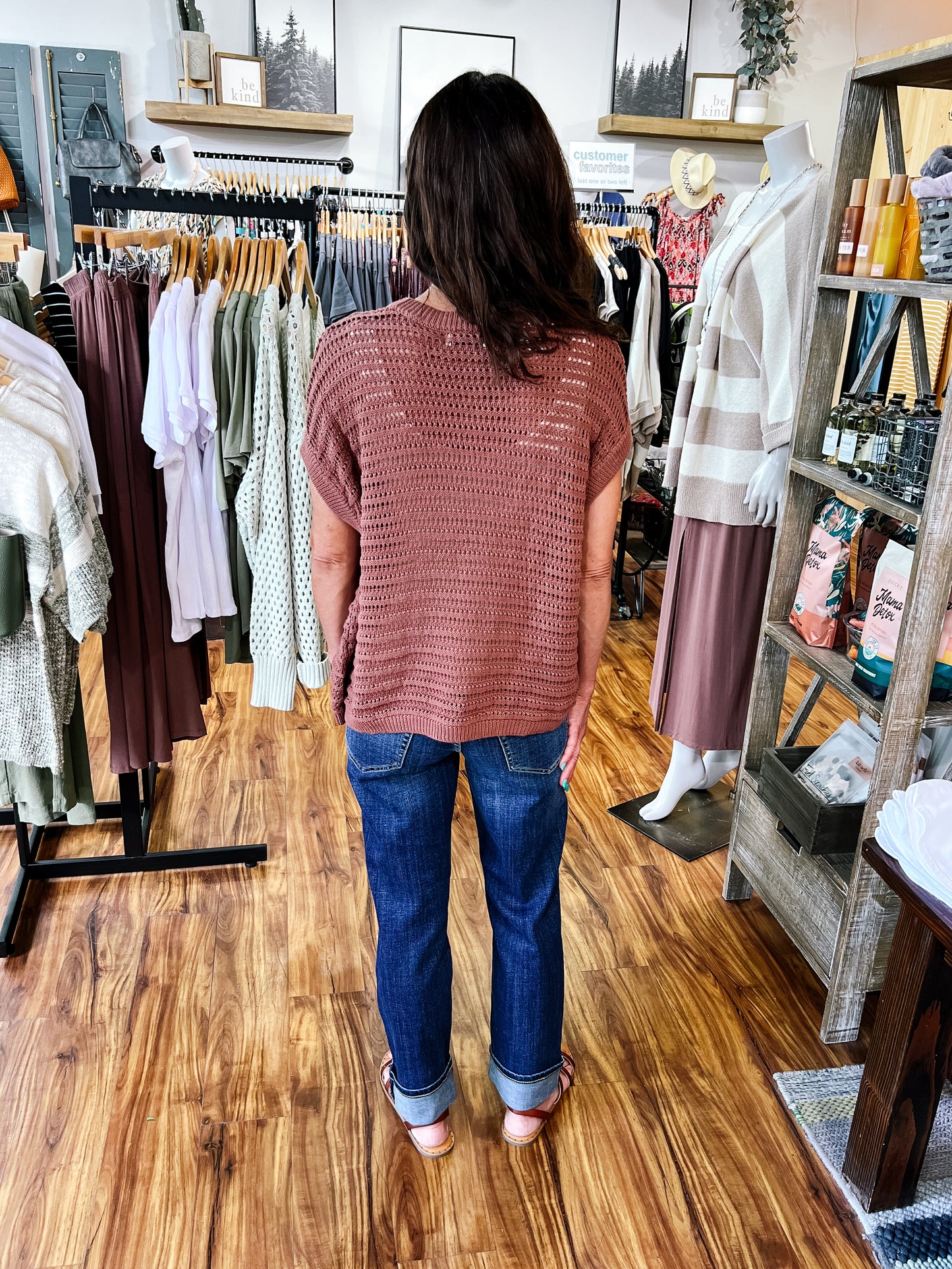 Brick Crochet Short Sleeve Cardigan
