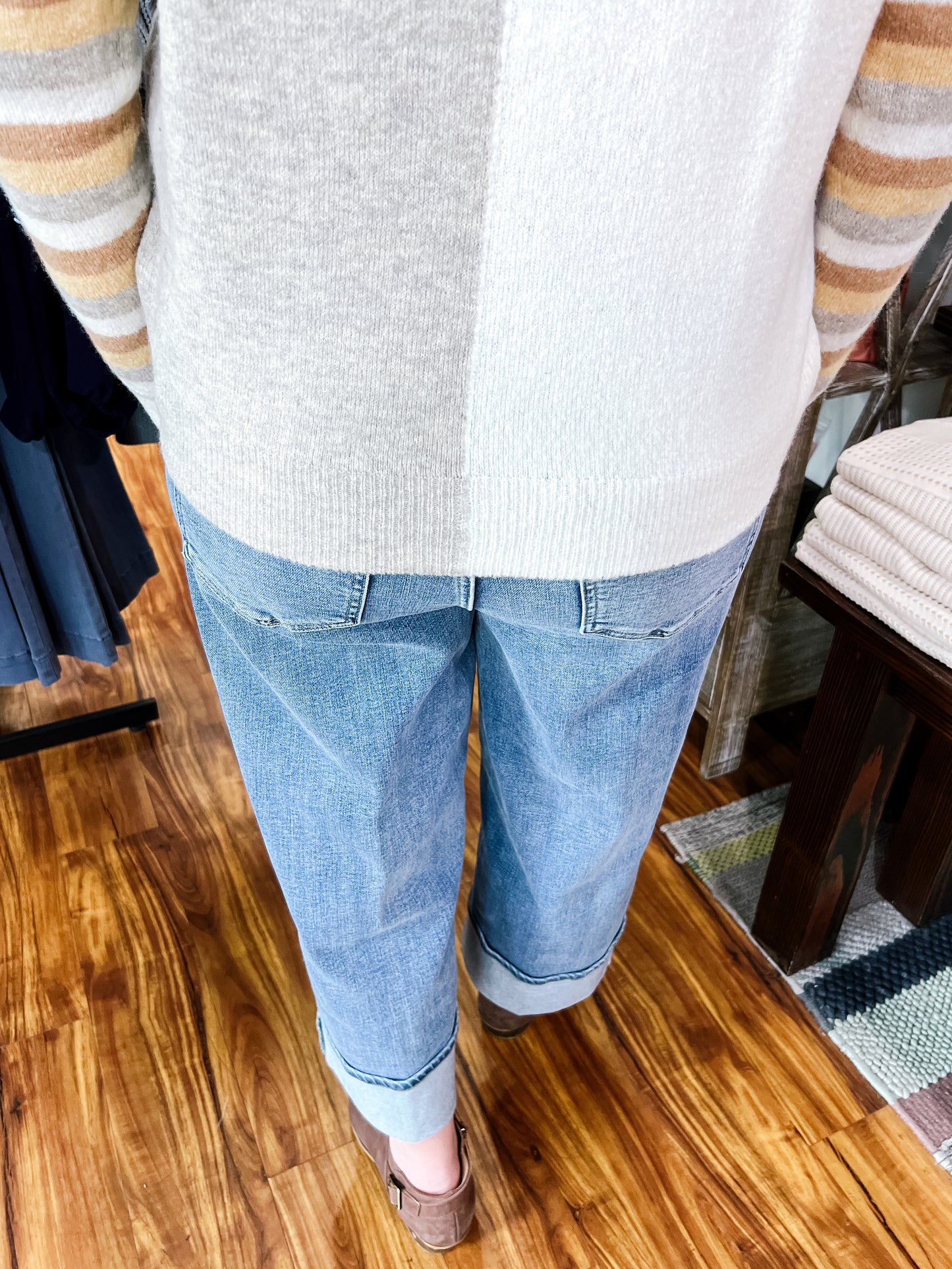 Morgan Cuffed Wide Leg Jean