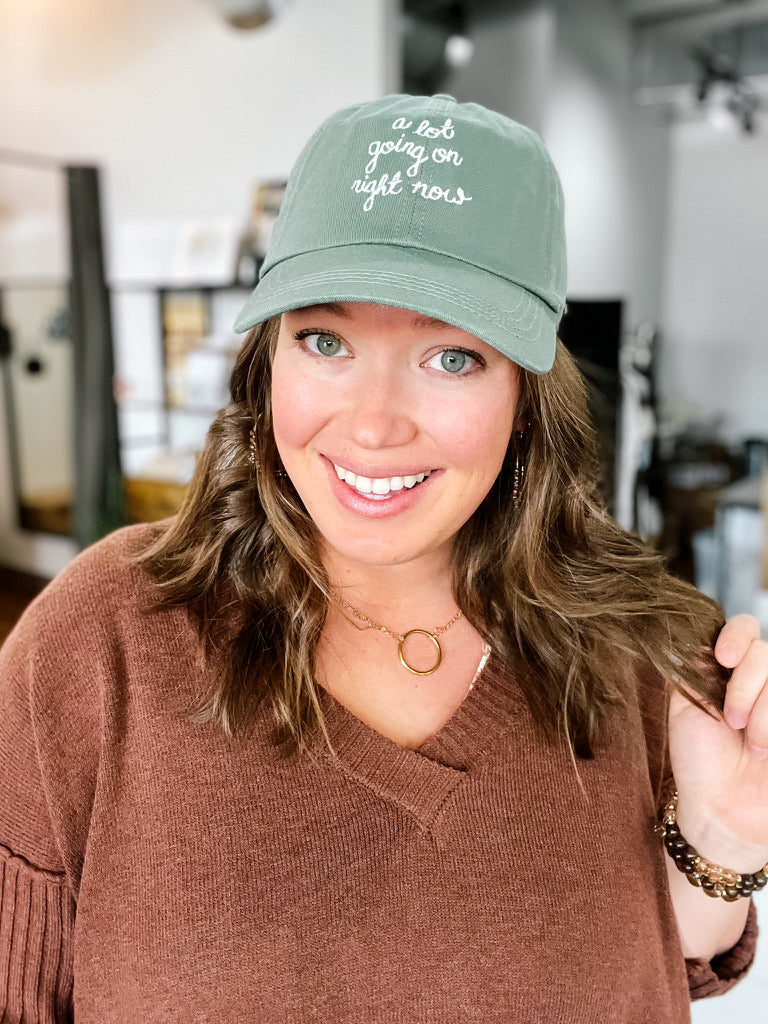 A Lot Going On Cap Sage Hat