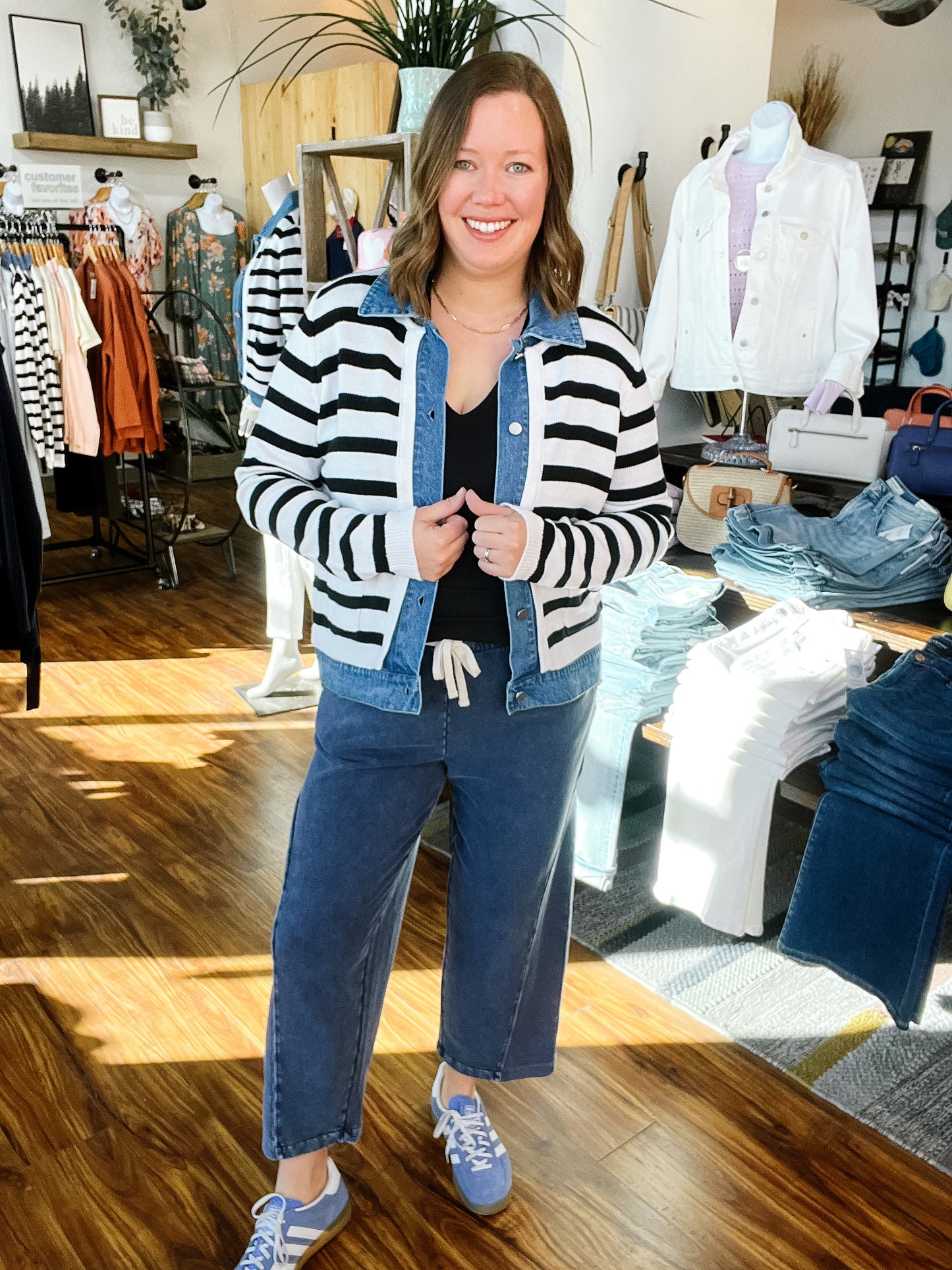 Black & White Denim Sweater