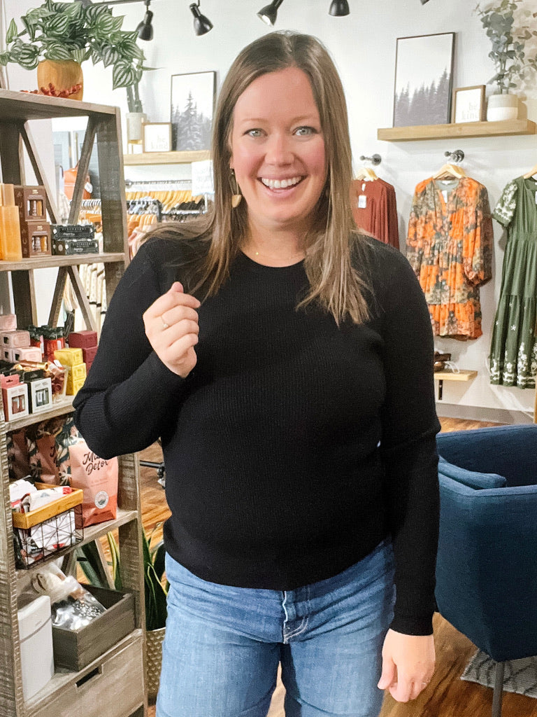 Black Ribbed Sweater