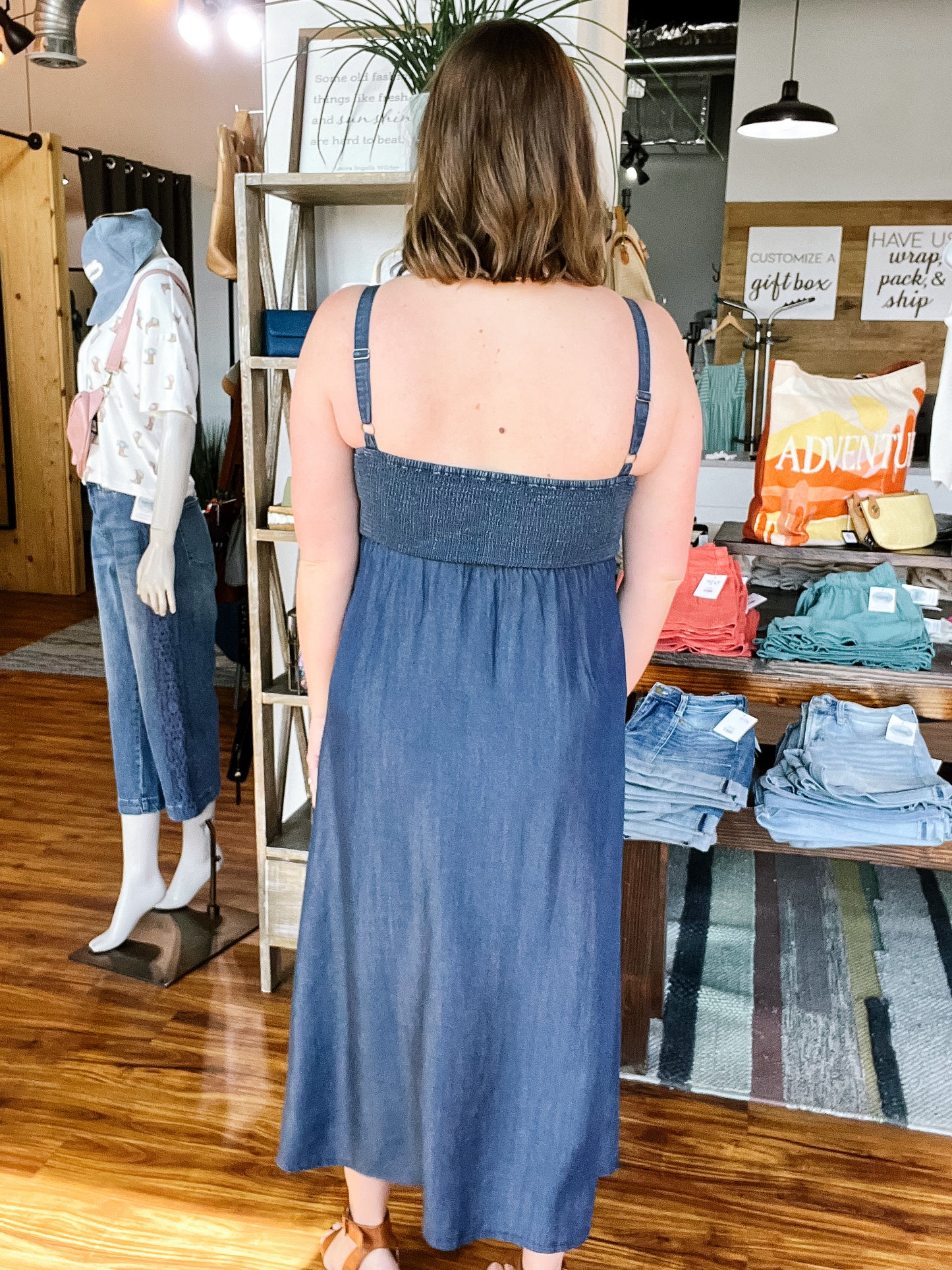 Dark Blue Midi Tank Dress