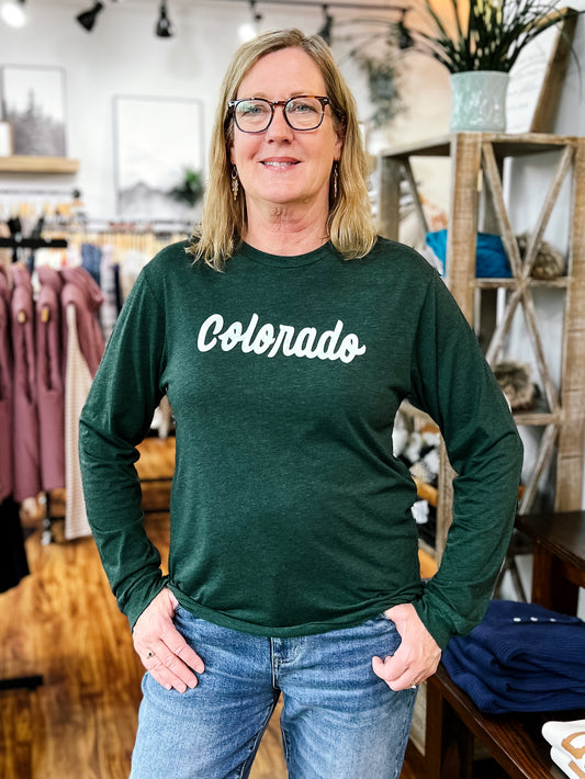 Hunter Green Colorado Long Sleeve Tee