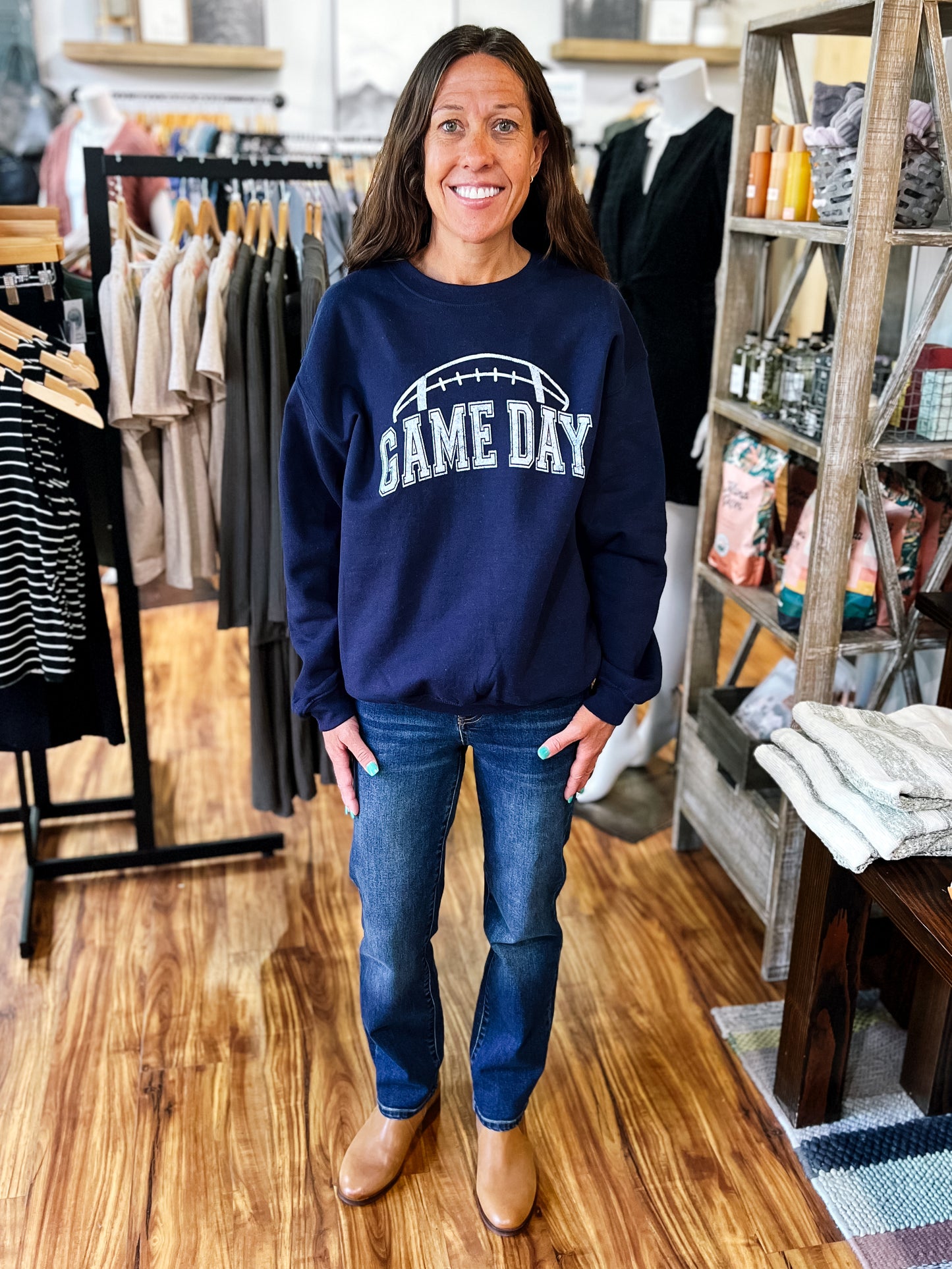 Navy Game Day Football Sweatshirt