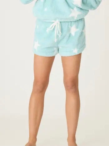 Mint Stars Cozy Shorts