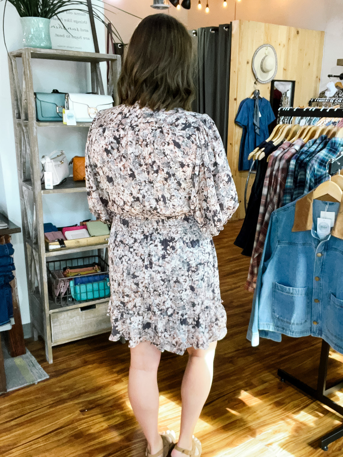 Charcoal Floral Dress