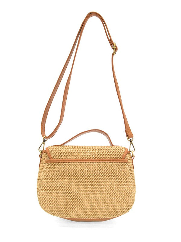 Hattie Natural Straw Top Handle Crossbody Purse