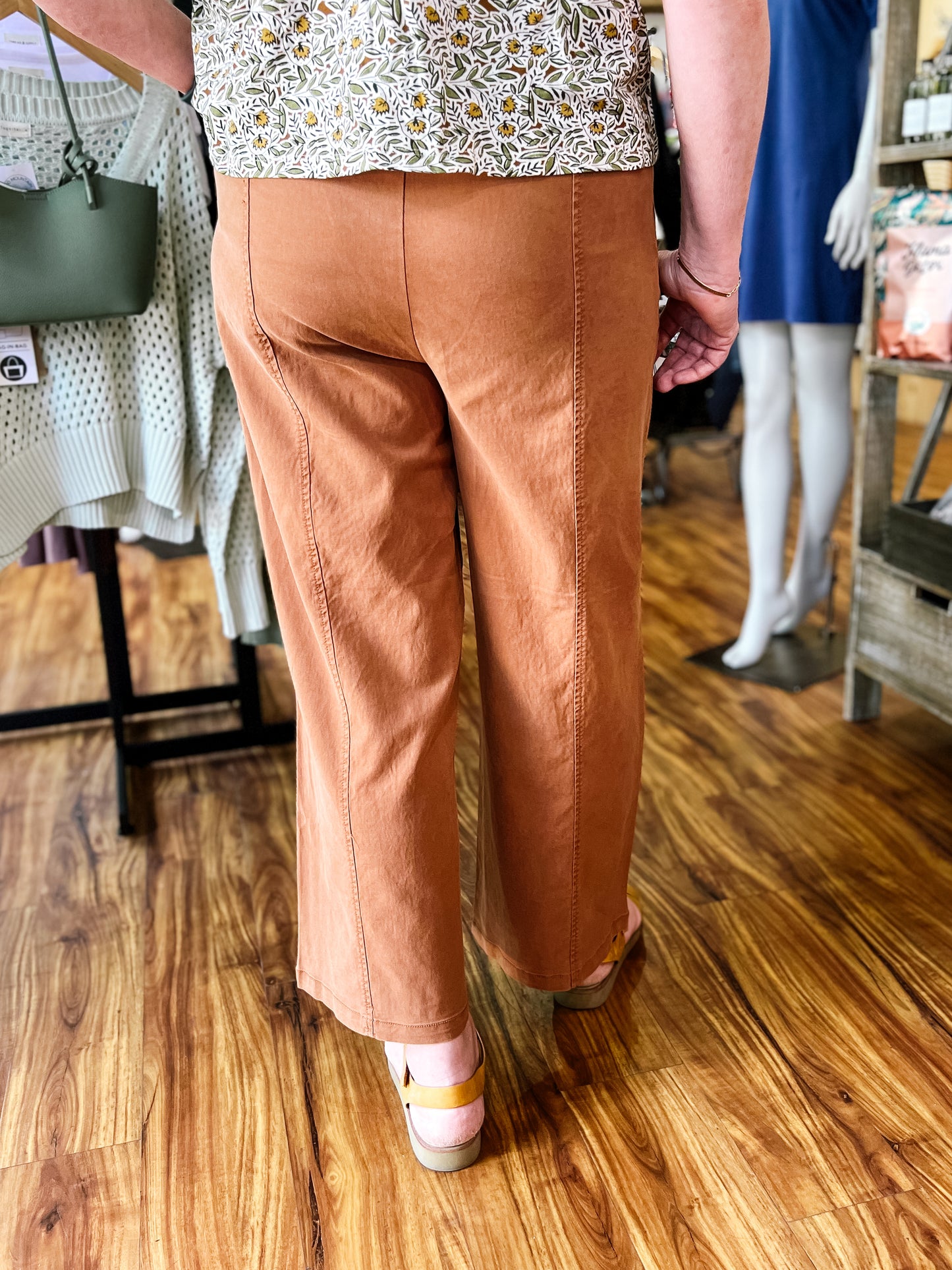 Mocha Brown Wide Leg Trouser Pant