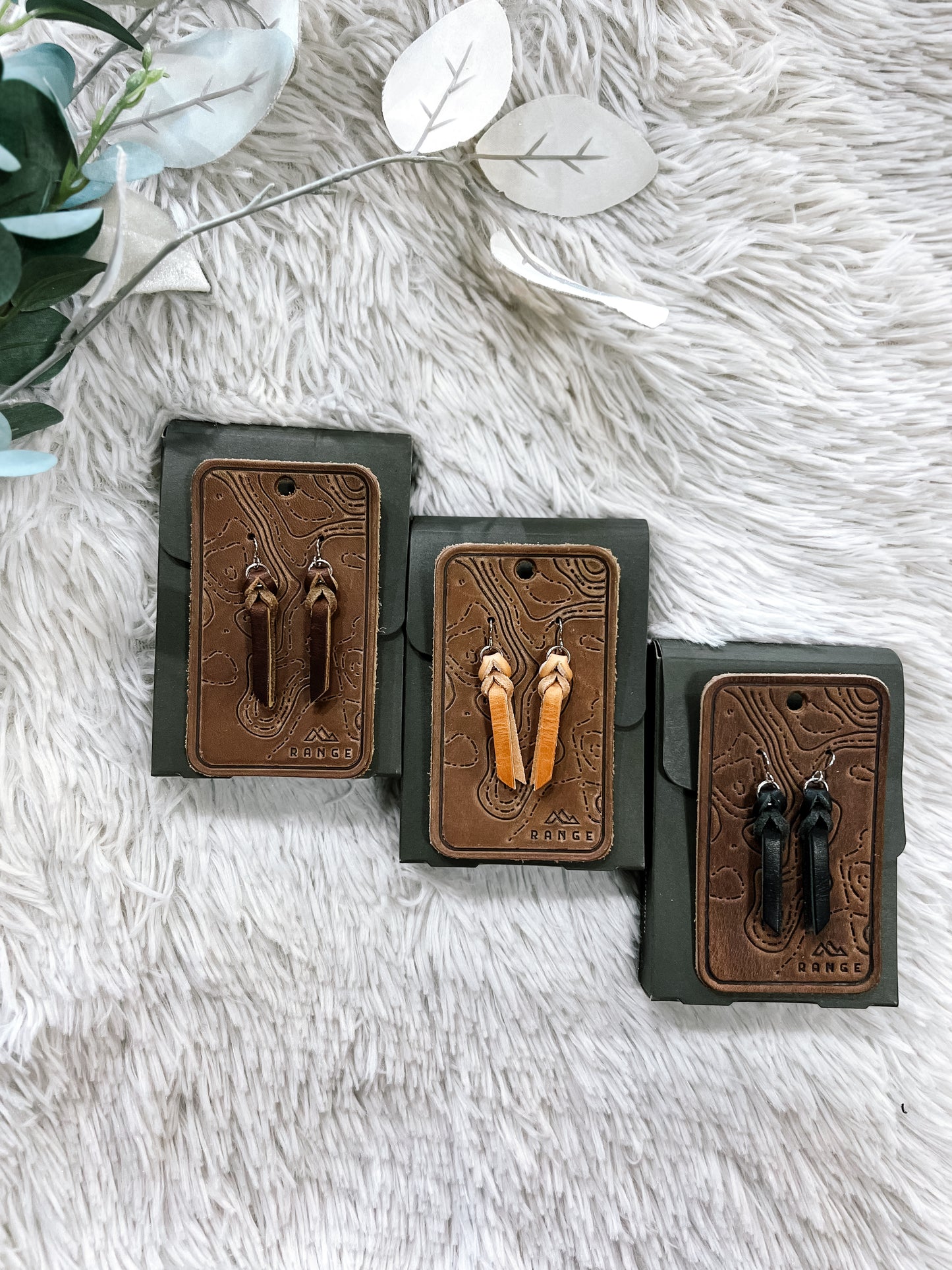 Leather Braided Earrings