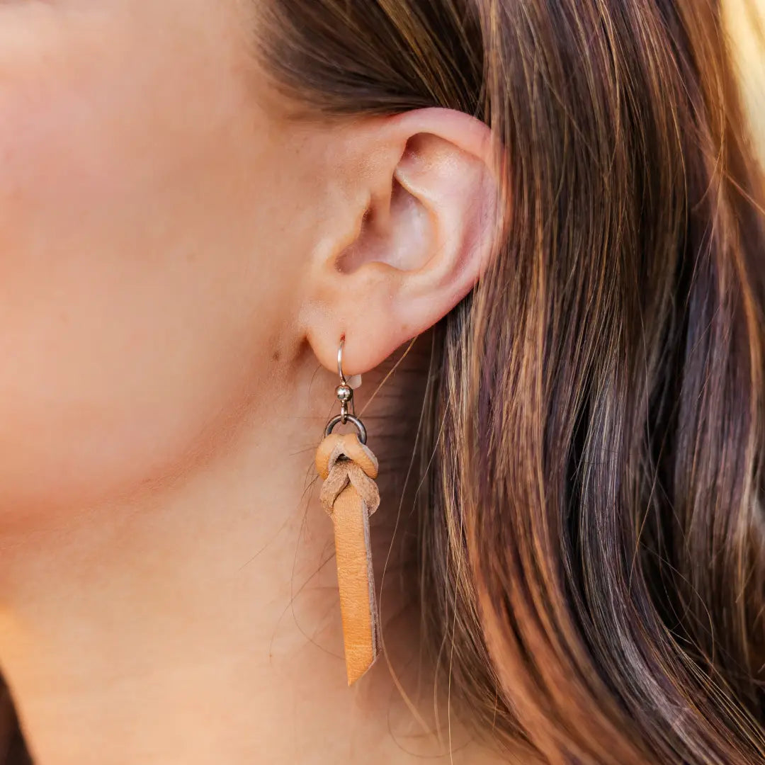 Leather Braided Earrings