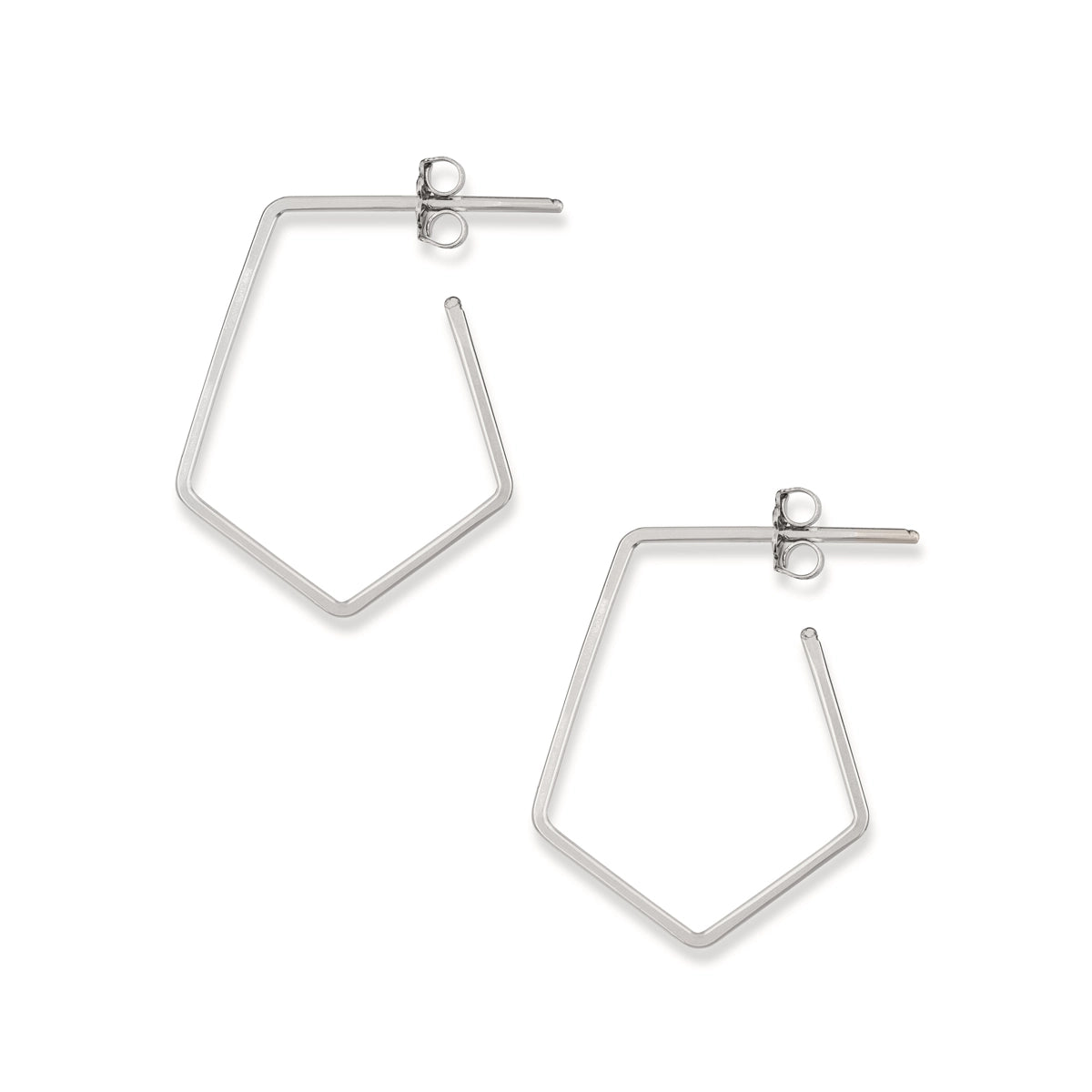 Silver Geometric Hoop Earrings