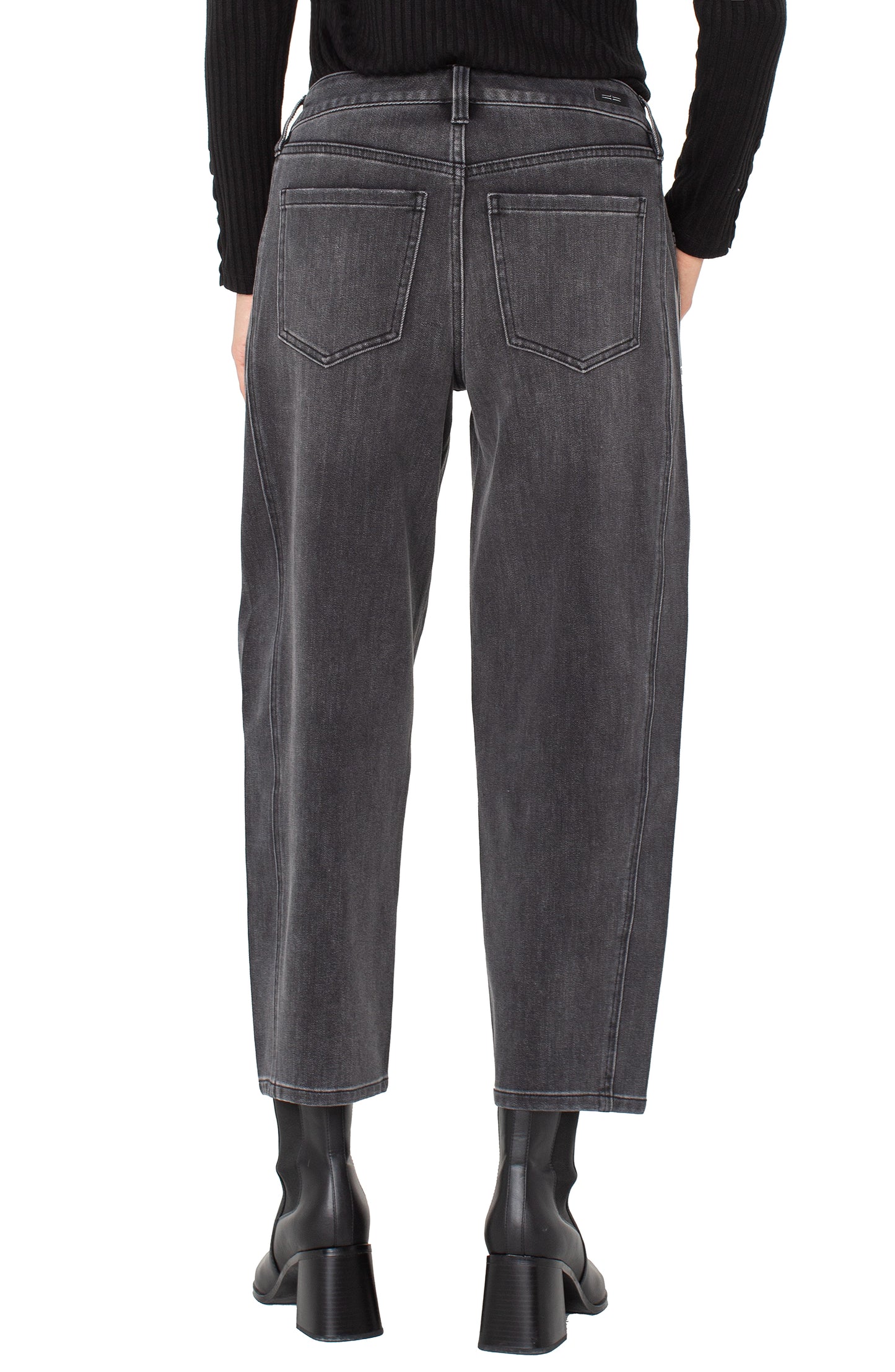 Washed Black Barrel Jean