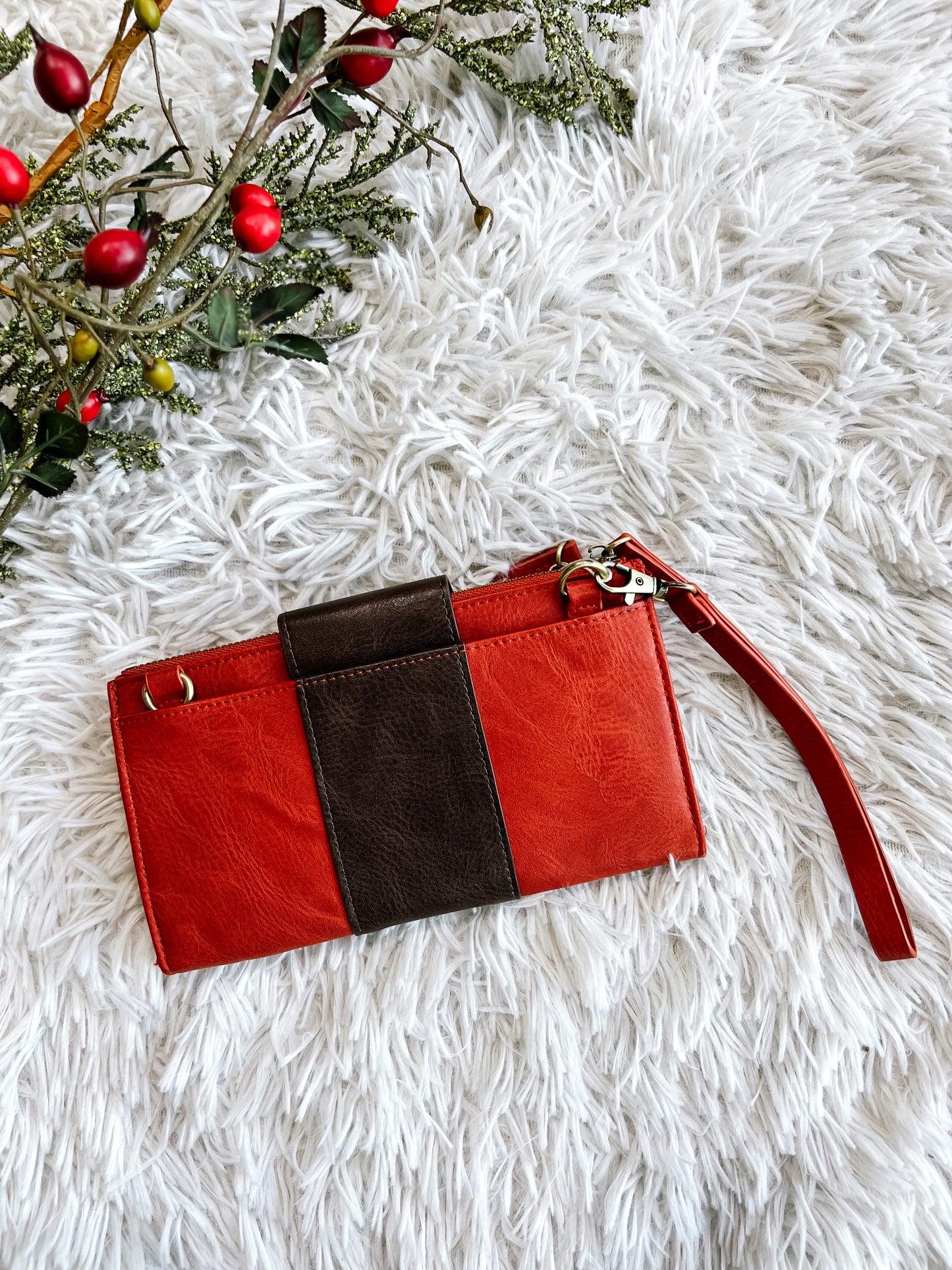 Color Block Wallet Crossbody Purse