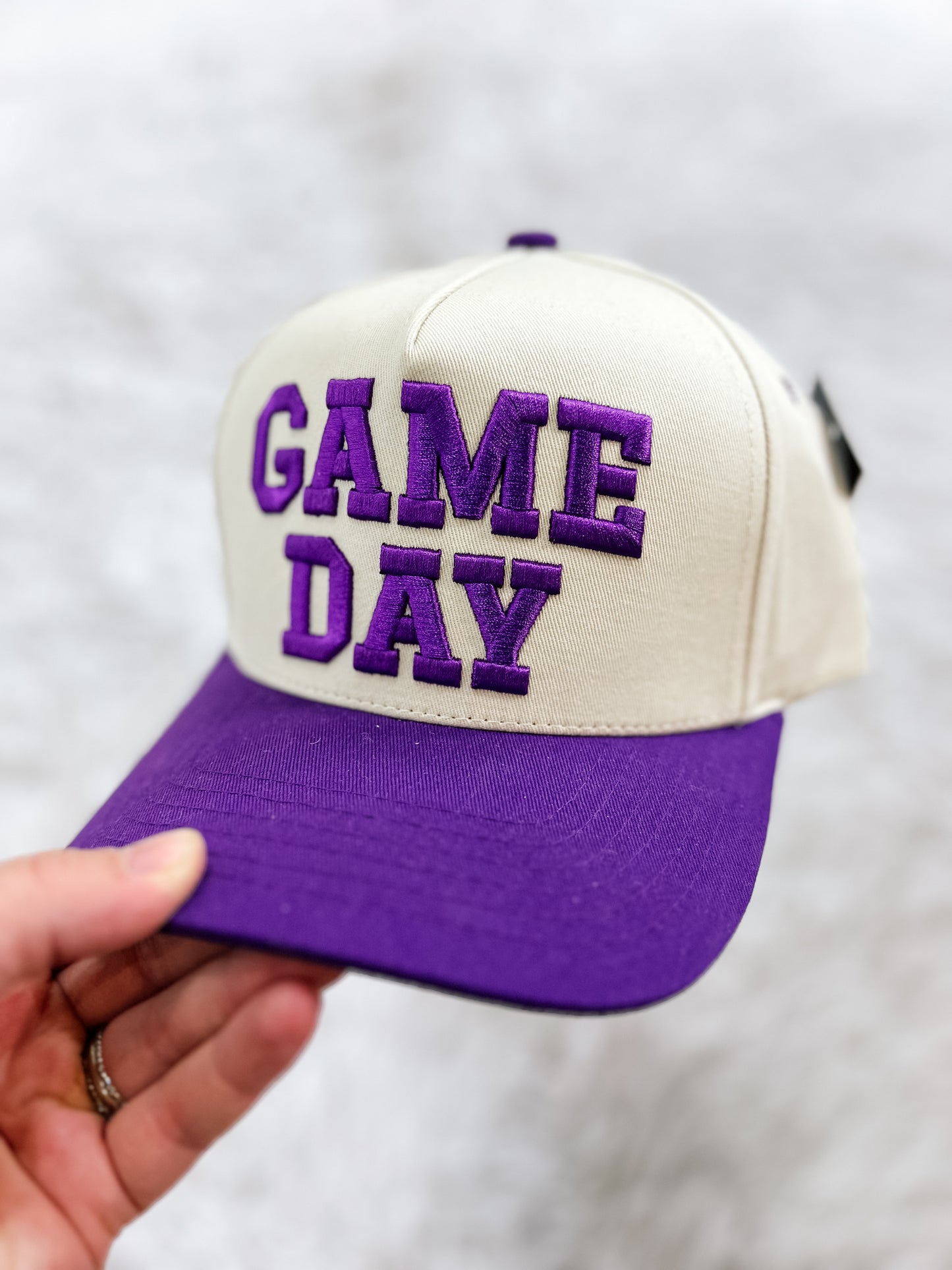 Ivory W/Purple Game Day Hat