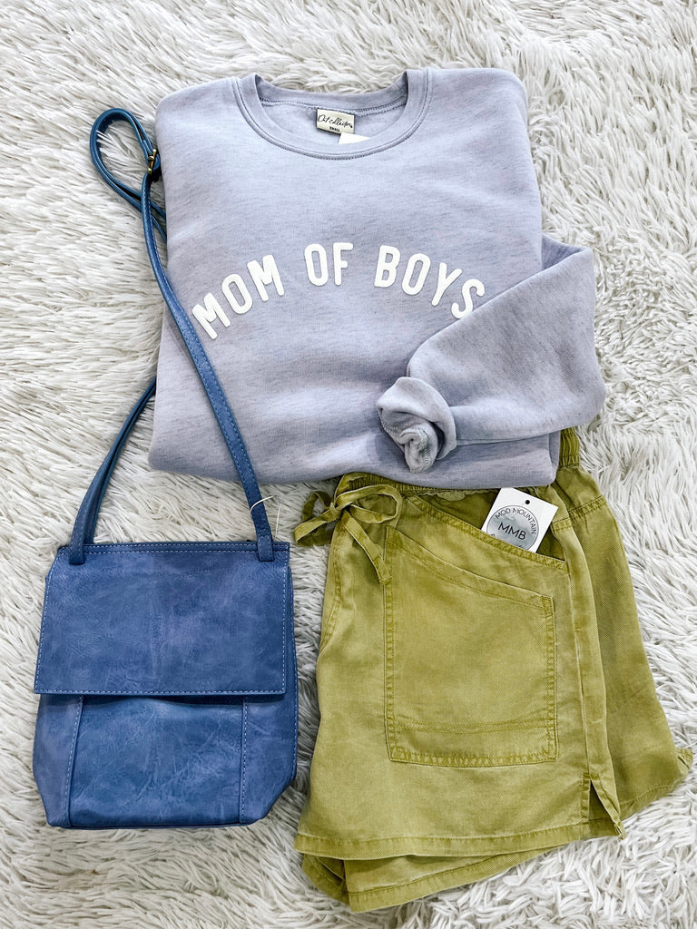 Light Blue Mom of Boys Crewneck Sweatshirt