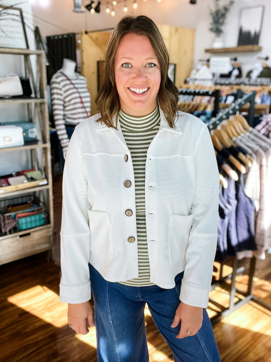 Cream Corded Velour Jacket