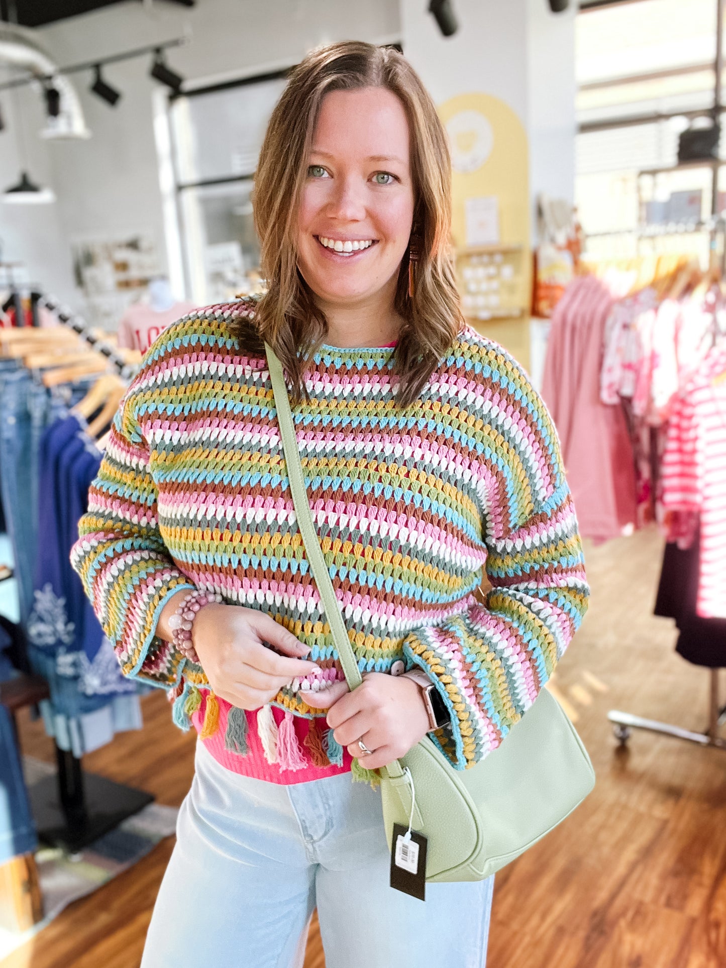 Multi Color Tassel Sweater