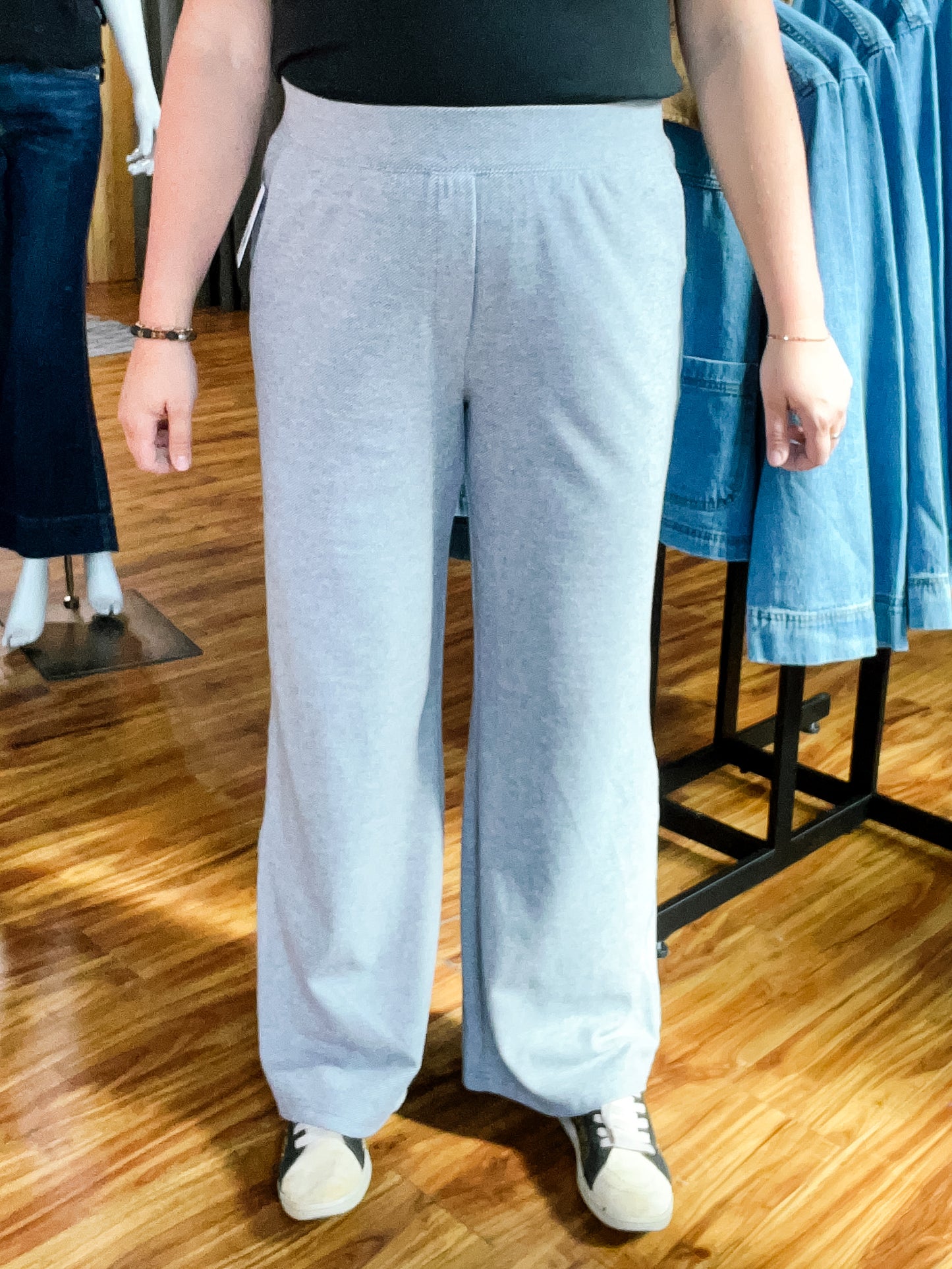 Charcoal Gray Mini Stripe Pants