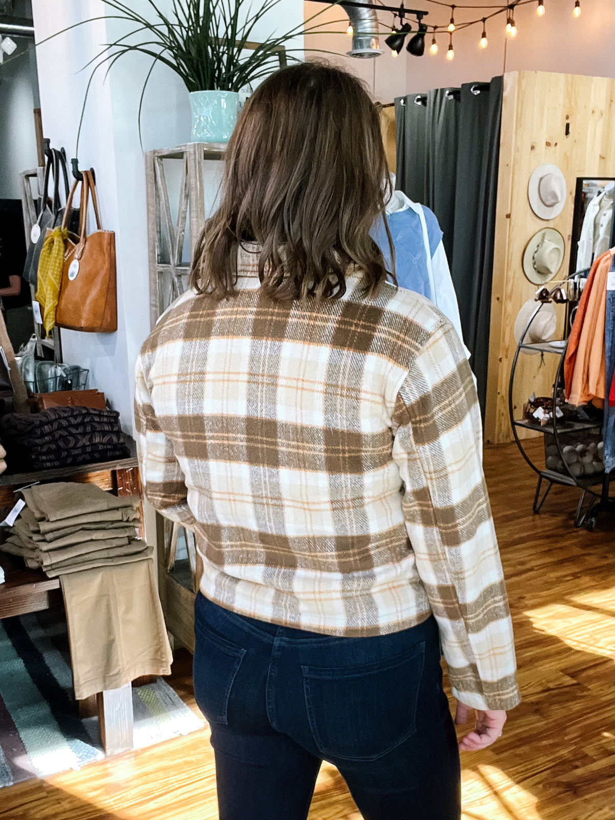 Brown & Cream Plaid Marshall Jacket