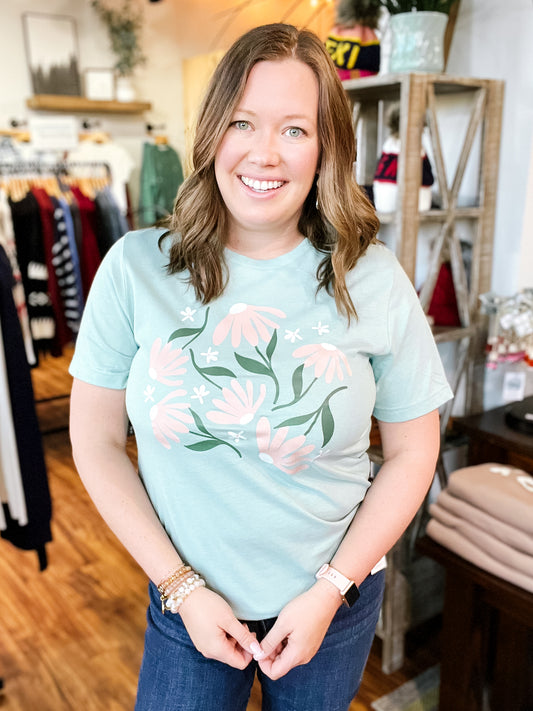Seafoam Green Daisy T-Shirt