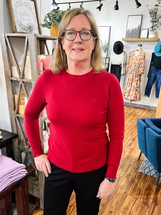 Red Long Sleeve Sweater