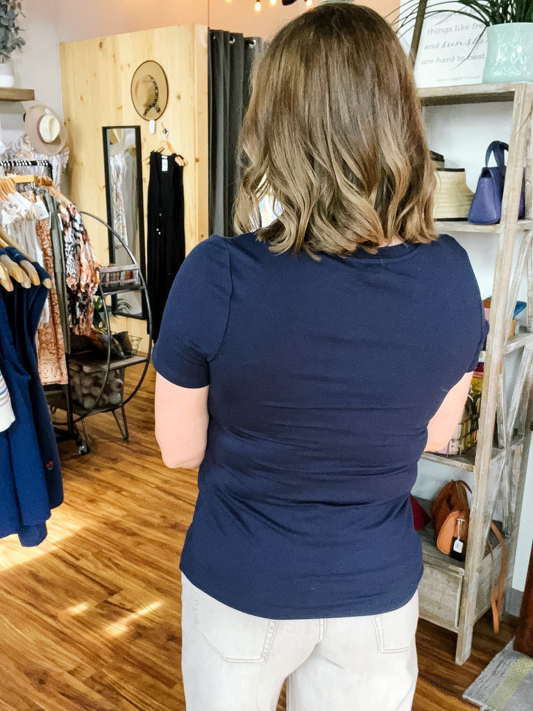 Navy V-Neck T-Shirt