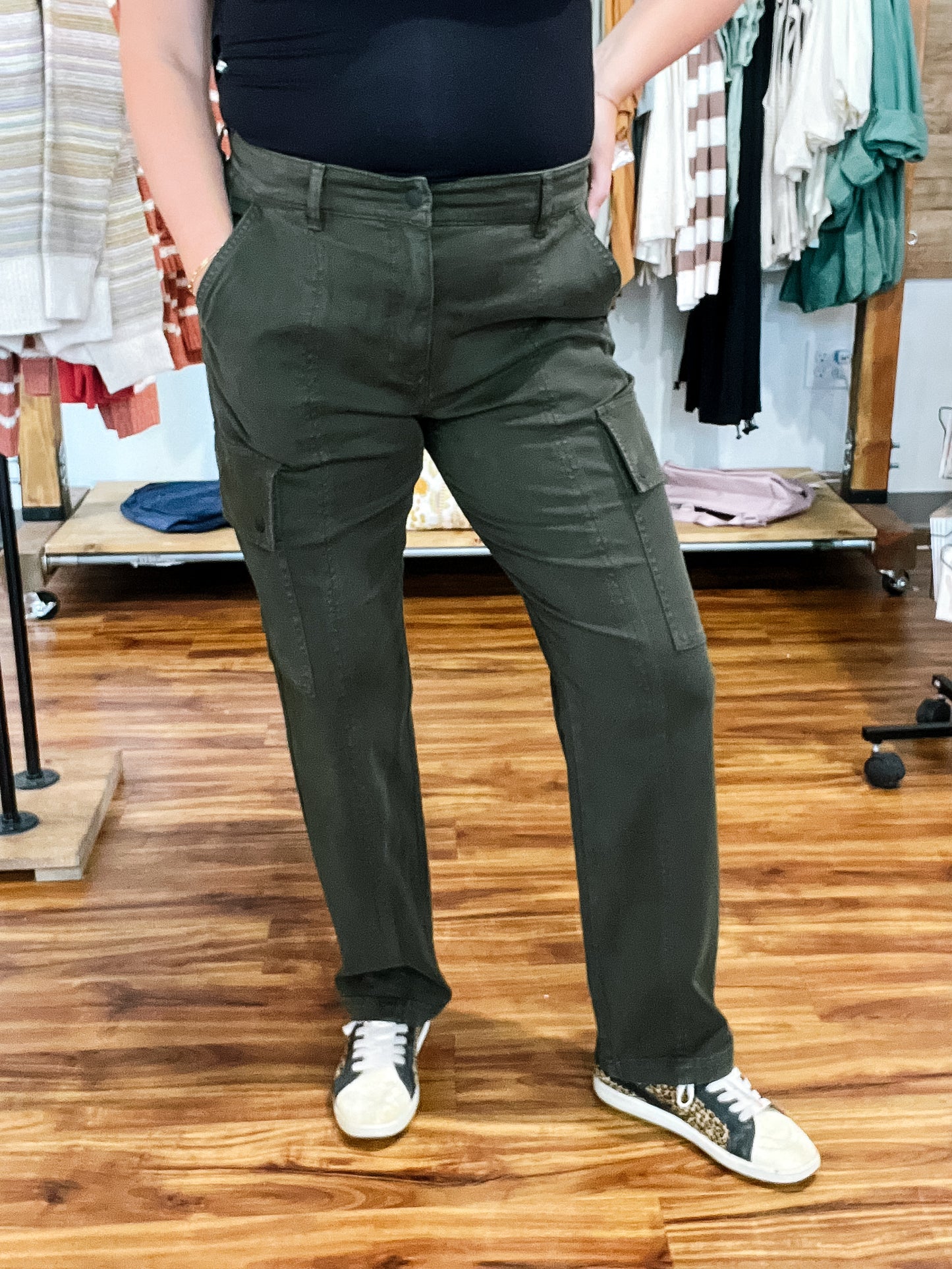 Cargo Hunter Green Straight Leg Pant