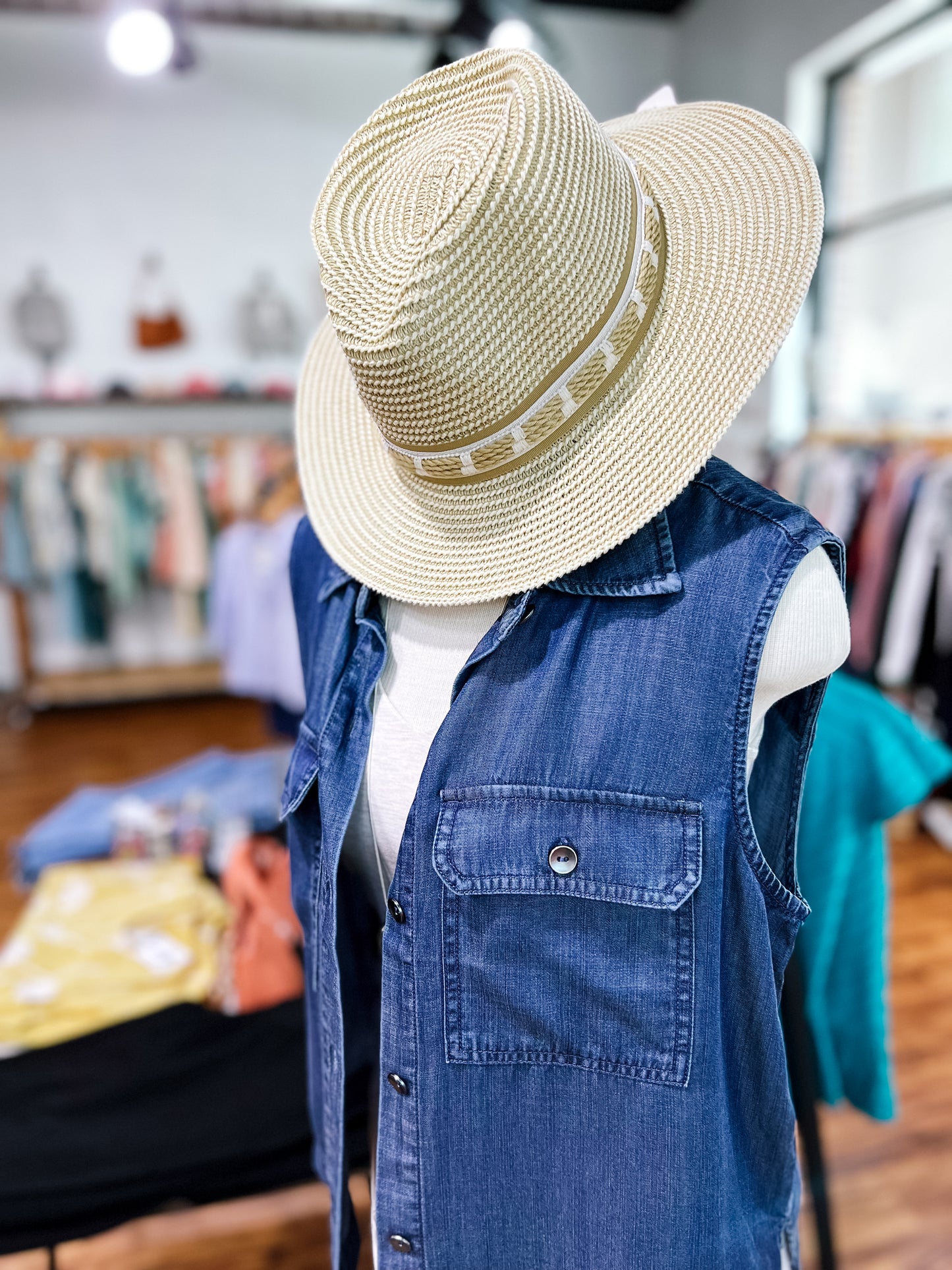 Tan And Cream Hat