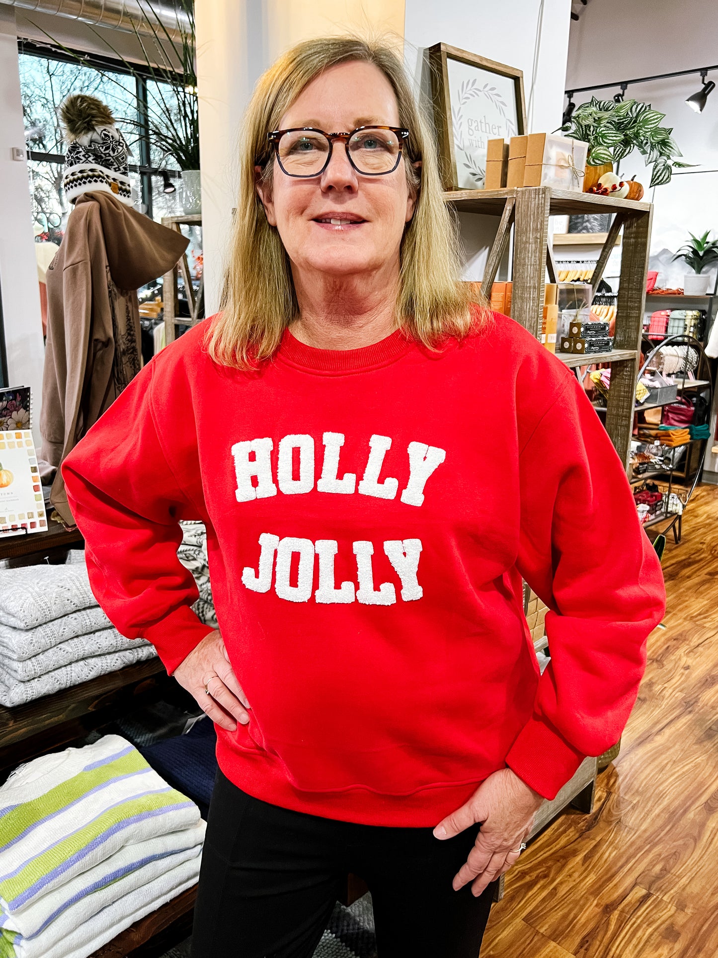 Red Holly Jolly Sweatshirt