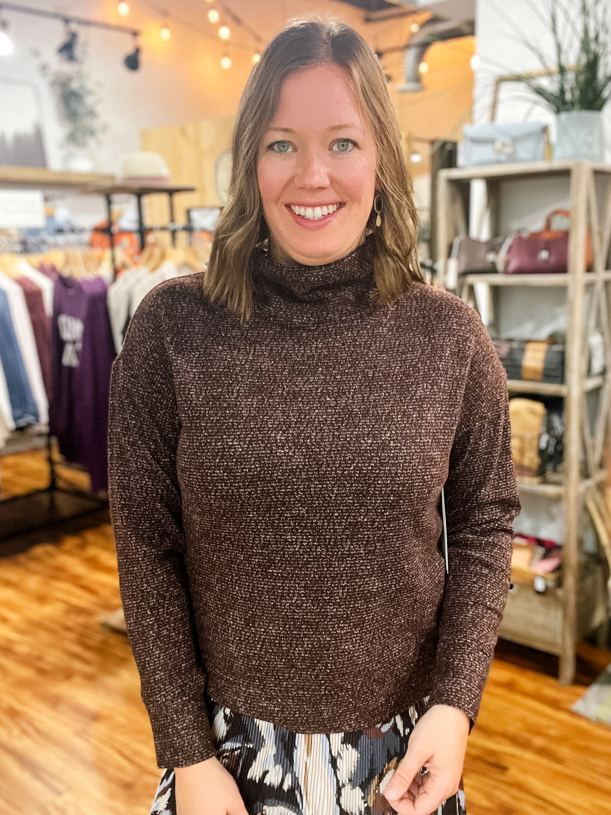 Hickory Funnel Neck Lightweight Sweater