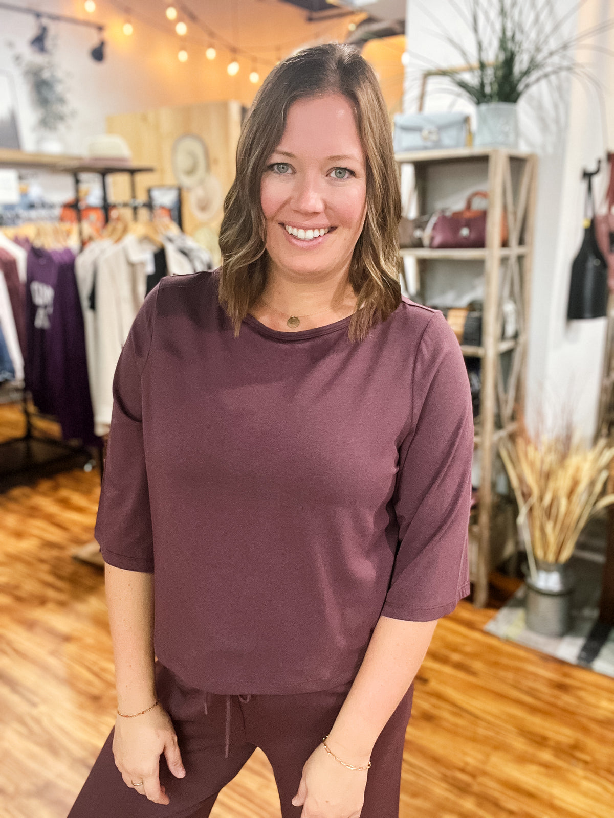 Mulberry 3/4 Sleeve Top